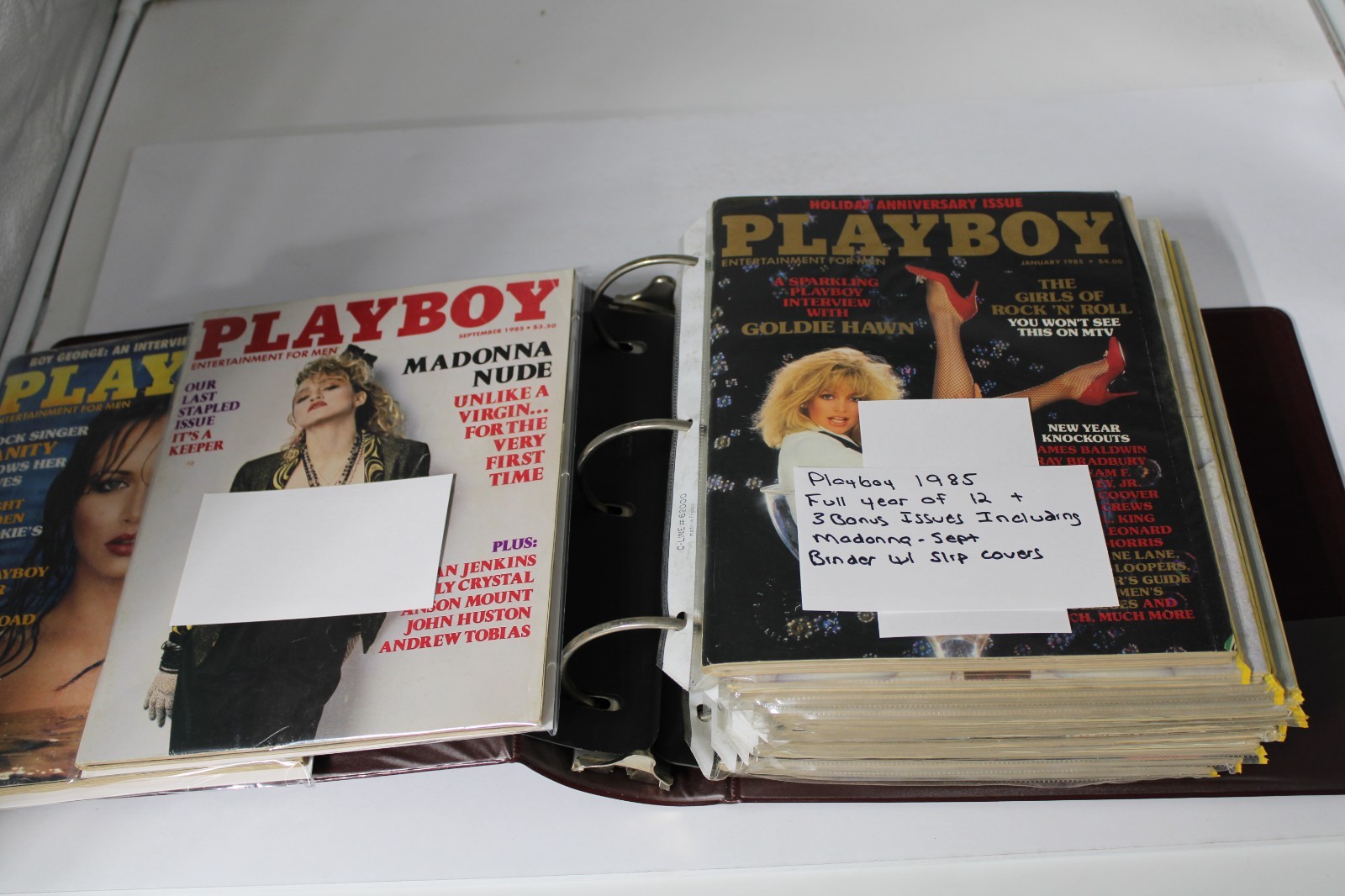 1985 Playboy Magazine Full Complete Year Lot of 12, in Binder w/ sleeves + extra