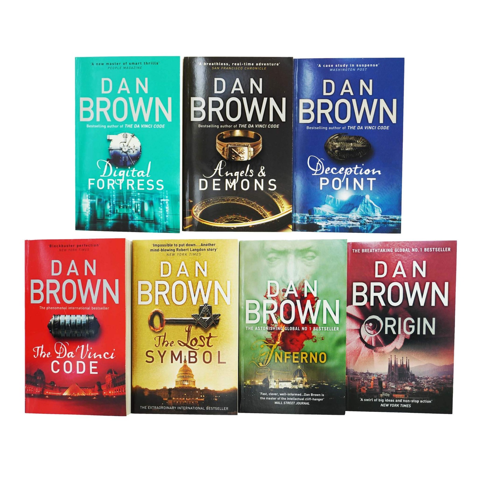 Robert Langdon Series Collection 7 Books Paperback Set – Fiction – By Dan Brown