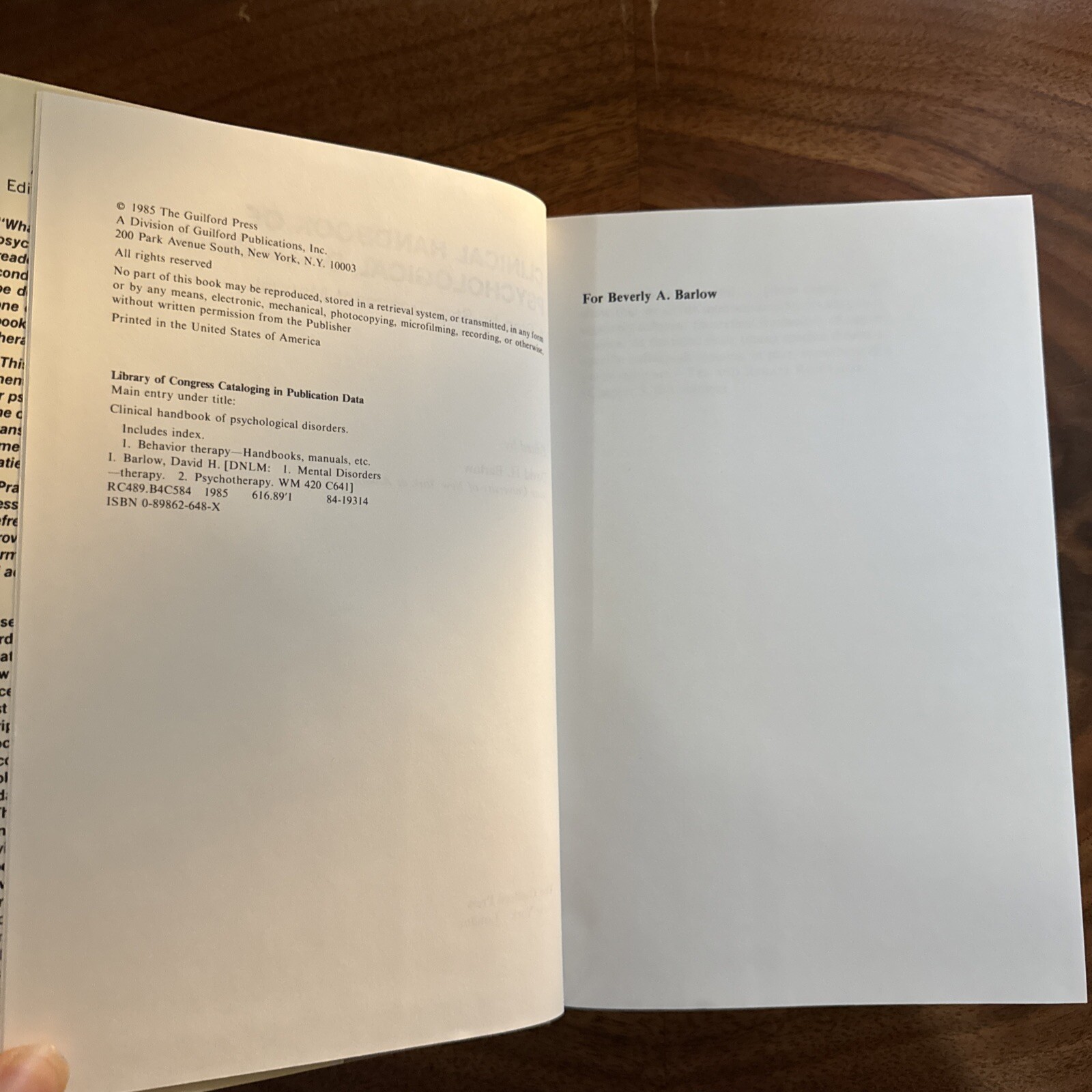 Clinical Handbook Of Psychological Disorders David H. Barlow