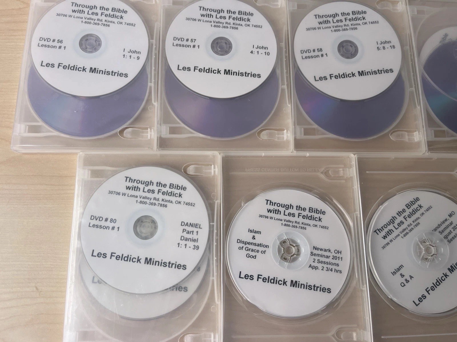 Les Feldick Through Bible 31 DVD Sets 31 Spiral Books + 4 Bonus DVDs Lot *READ