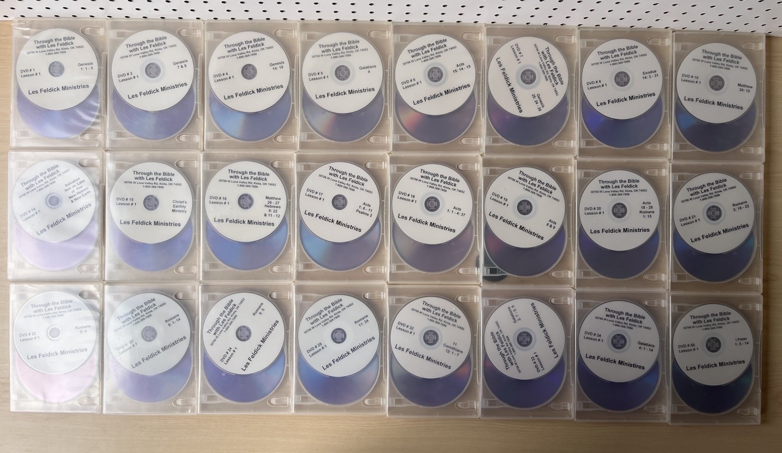 Les Feldick Through Bible 31 DVD Sets 31 Spiral Books + 4 Bonus DVDs Lot *READ