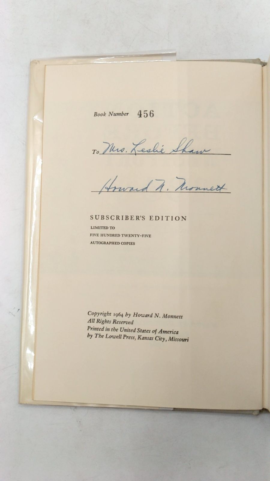 Action Before Westport 1864 Howard N. Monnett Hardcover Subscriber’s Edition …