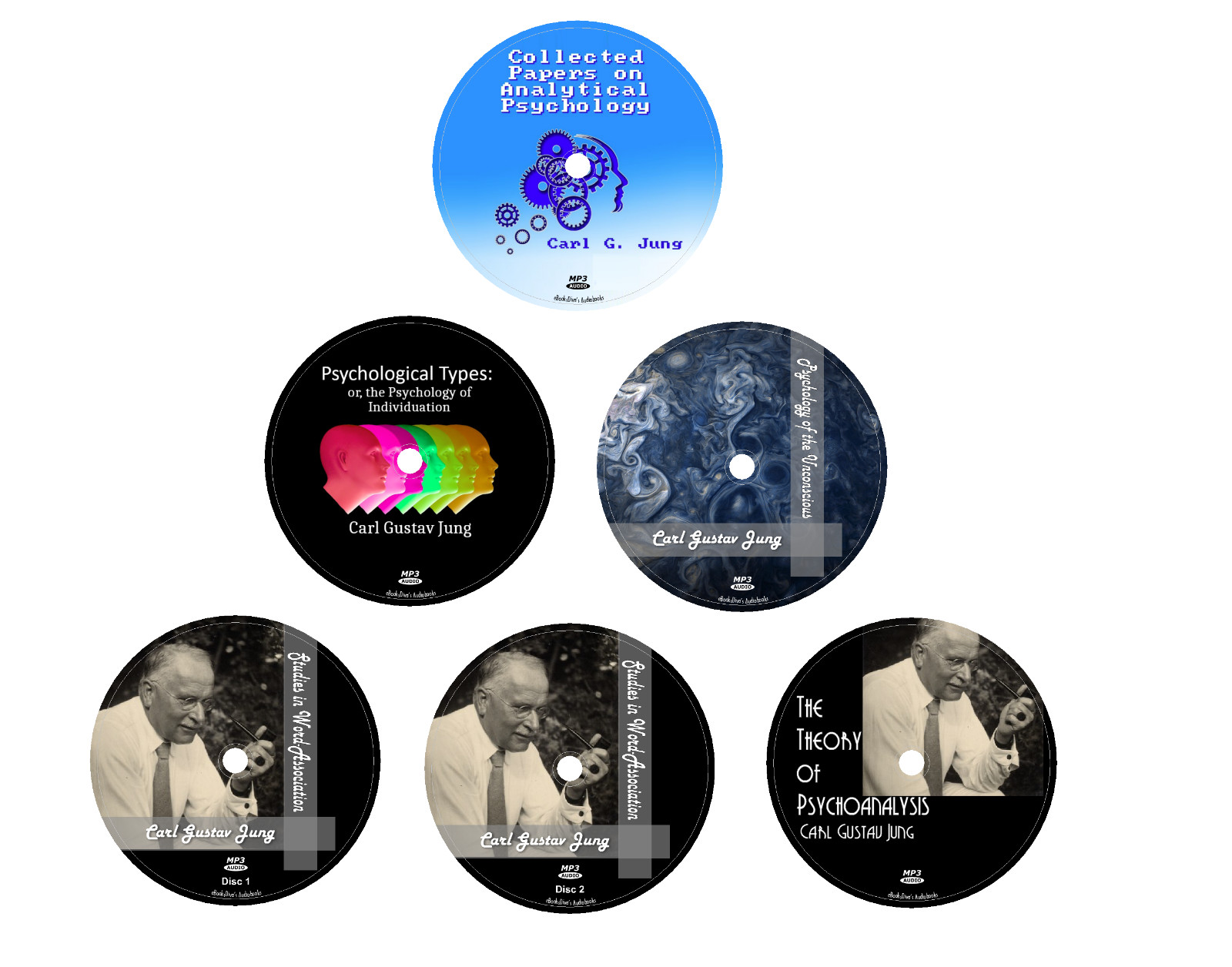 Carl Gustav Jung 5 Unabridged Audiobooks on Psychology in 6 MP3 Audio CDs
