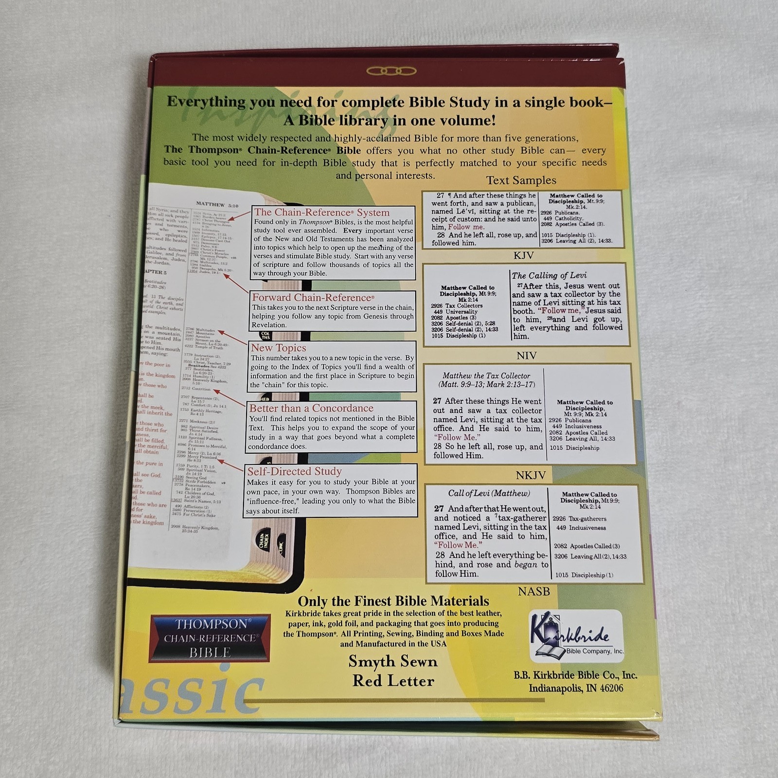 Thompson Chain Reference Bible KJV 5th Improved Ed 2014 Black Kirvella Kirkbride