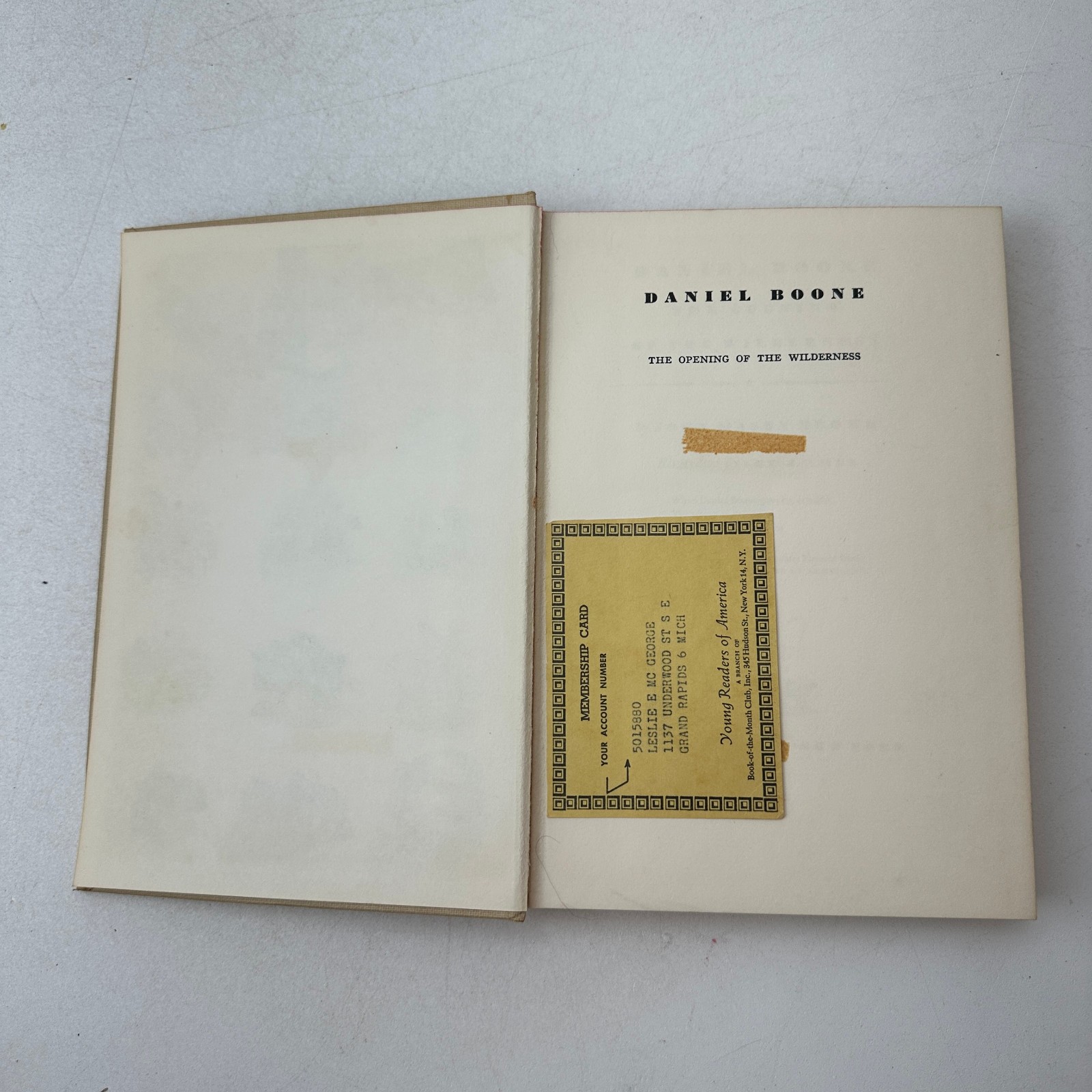 Daniel Boone Opening of the Wilderness John Mason Brown Lee J Ames HC 1952