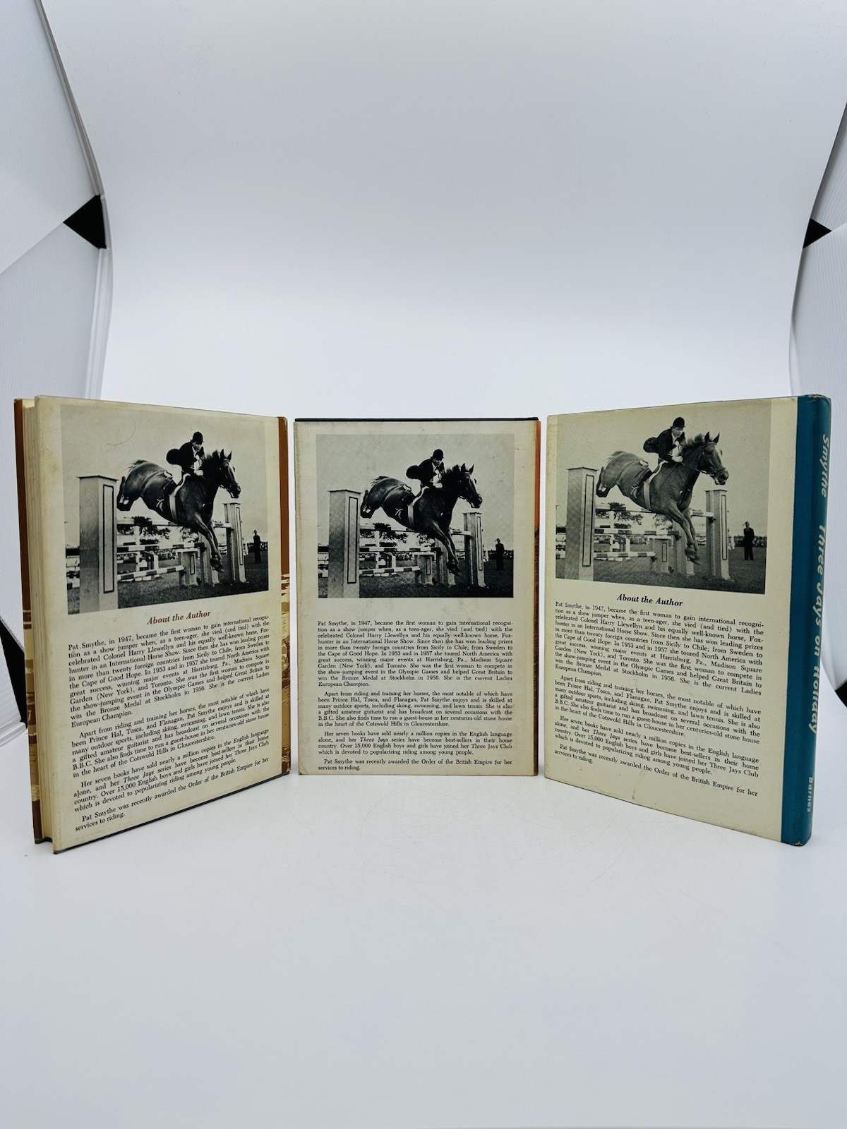 Pat Smythe 3 Bk Lot HC DJ Three Jays Series 1958 1959 First Edition equestrian