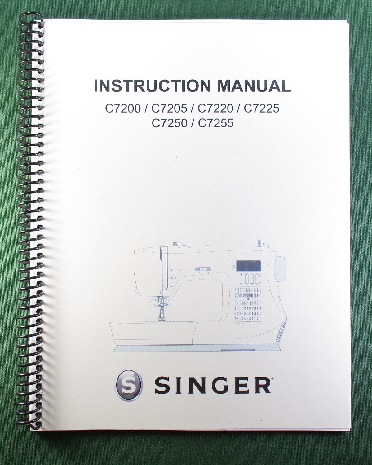Singer C7225 / C7250 / C7255 Instruction Manual: 40 Pages & Protective Covers!
