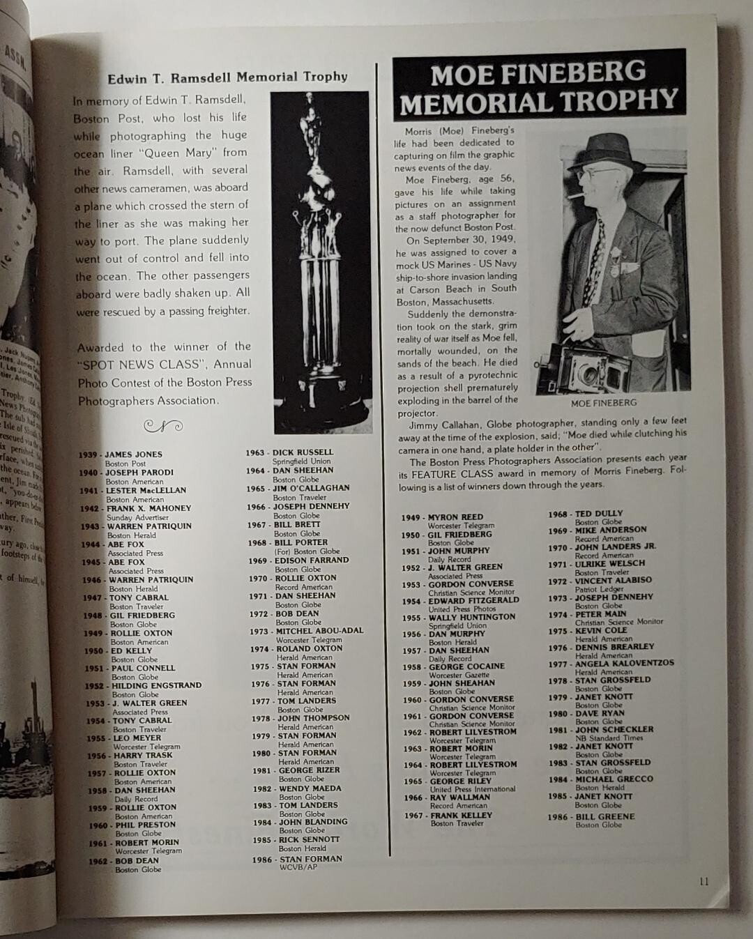 1987 THE NEWS PHOTOGRAPHER: Boston Press Photographers Association – 112 pages