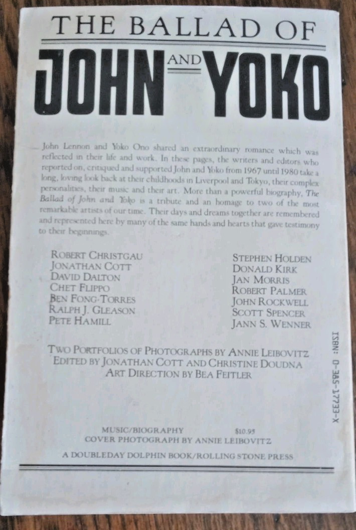 The Ballad of John and Yoko ~ EDs Rolling Stone ~ 1982 Doubleday 317 Pages