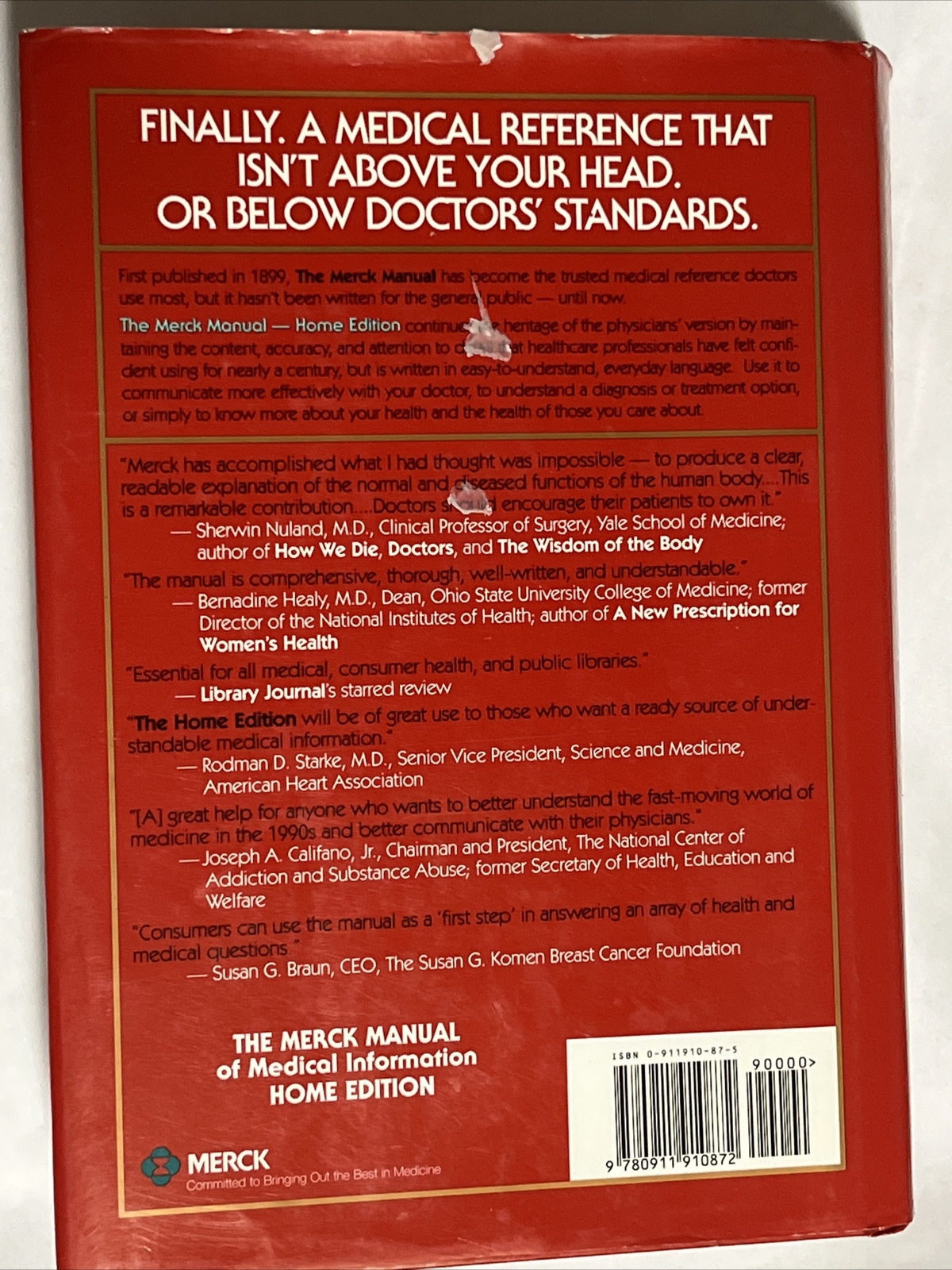 The Merck Manual of Medical Information by Mark H. Beers (1997, Trade Paperback)