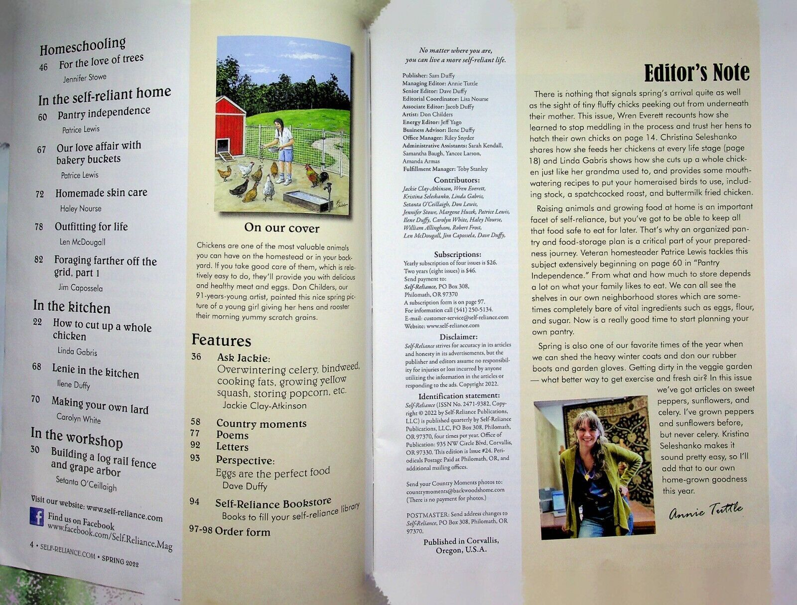Self-Reliance Magazine Spring 2022 Issue #24 Hatch-Feed-Butcher Chickens