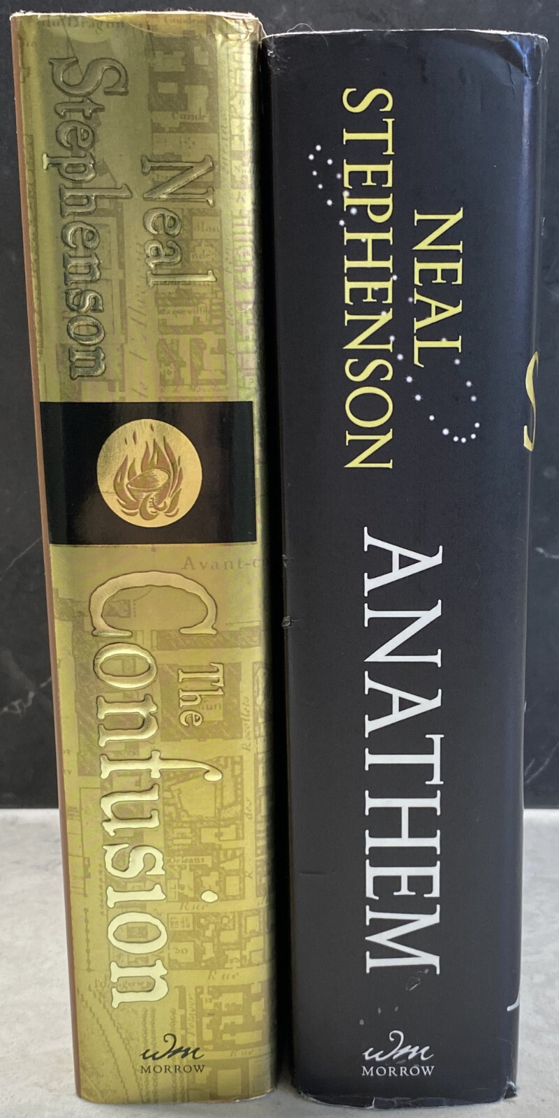 2 bk lot by Neal Stephenson: The Confusion, and Anathem (Hardcover 1st Editions)