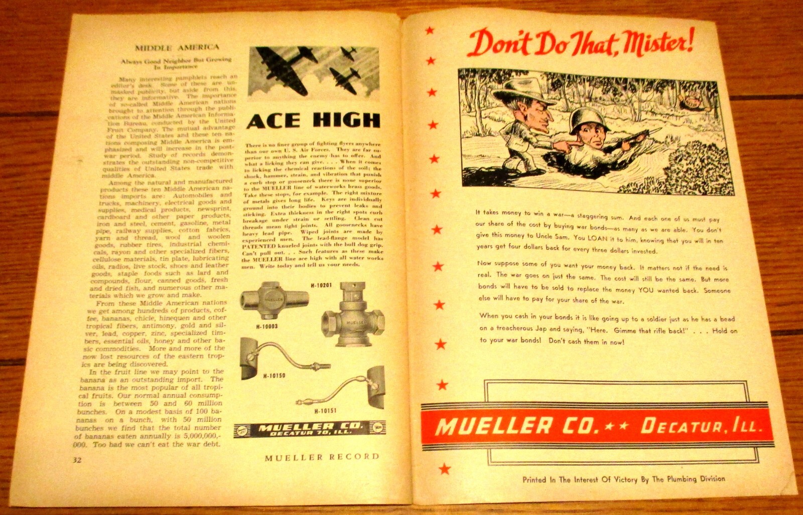 1944 Mueller Record Magazine May Issue 32 Pages With Five fighting Generals