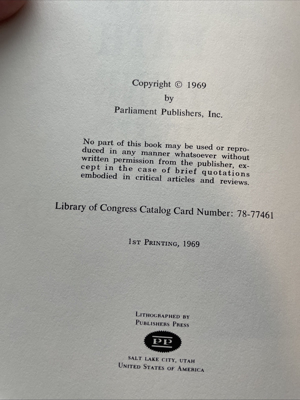 An Enemy Hath Done This Ezra Taft Benson 1969 1st Printing HC Parliament LDS