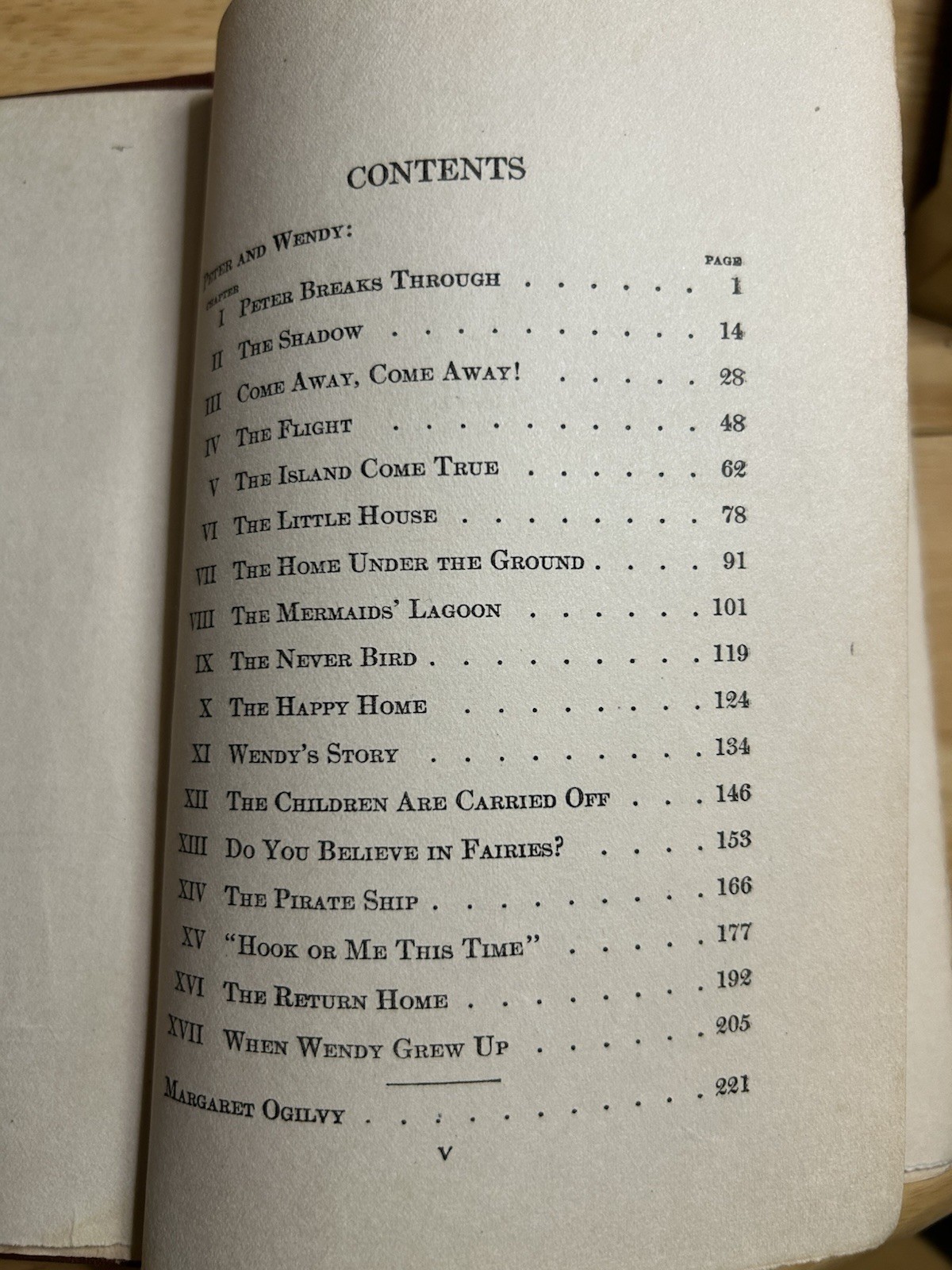 1915 PETER & WENDY/MARGARET OGILVY BY J M BARRIE; Charles Scribner’s Sons