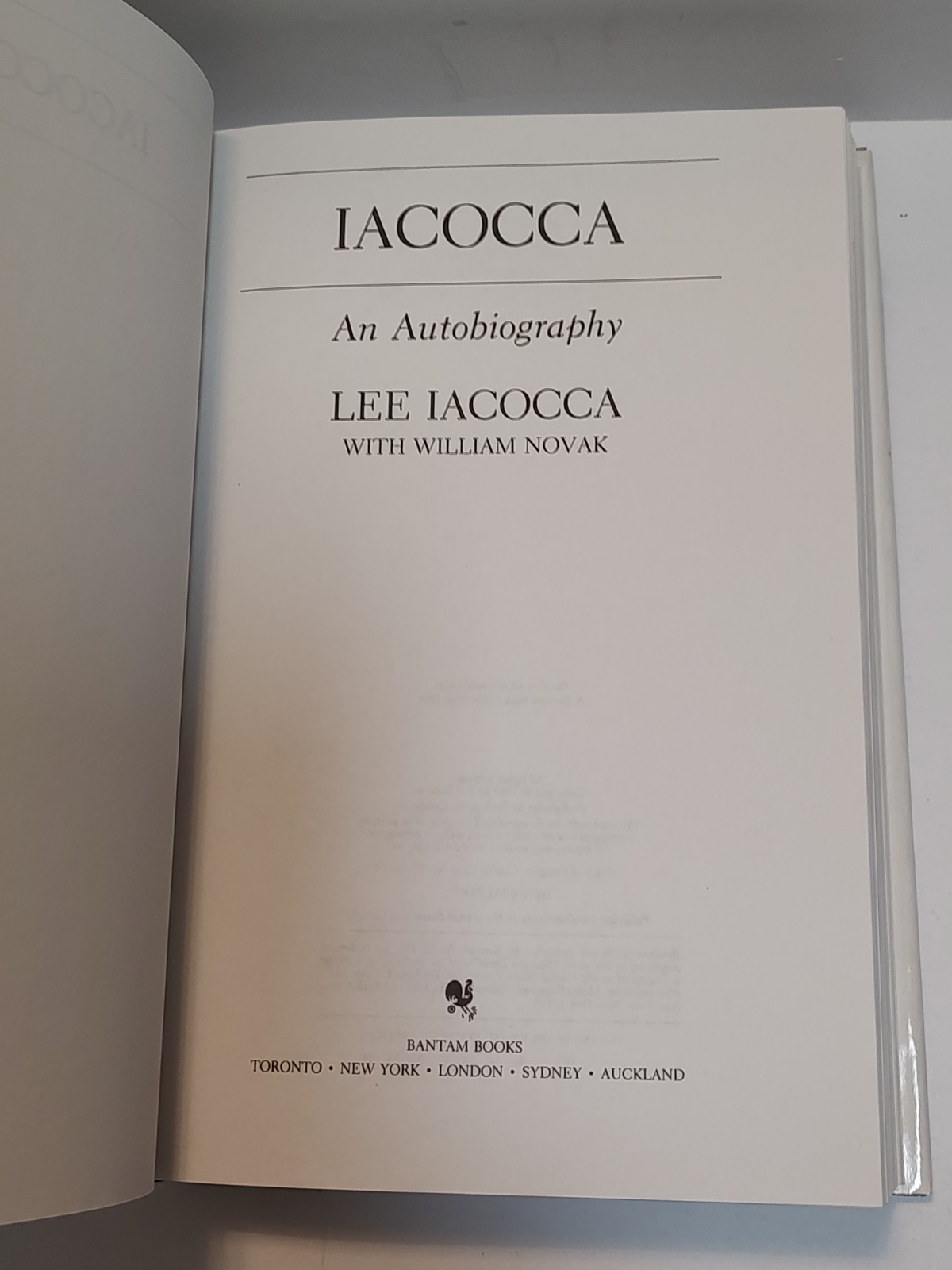 Iacocca An Autobiography – Lee Iacocca HC 1984 Dust Jacket