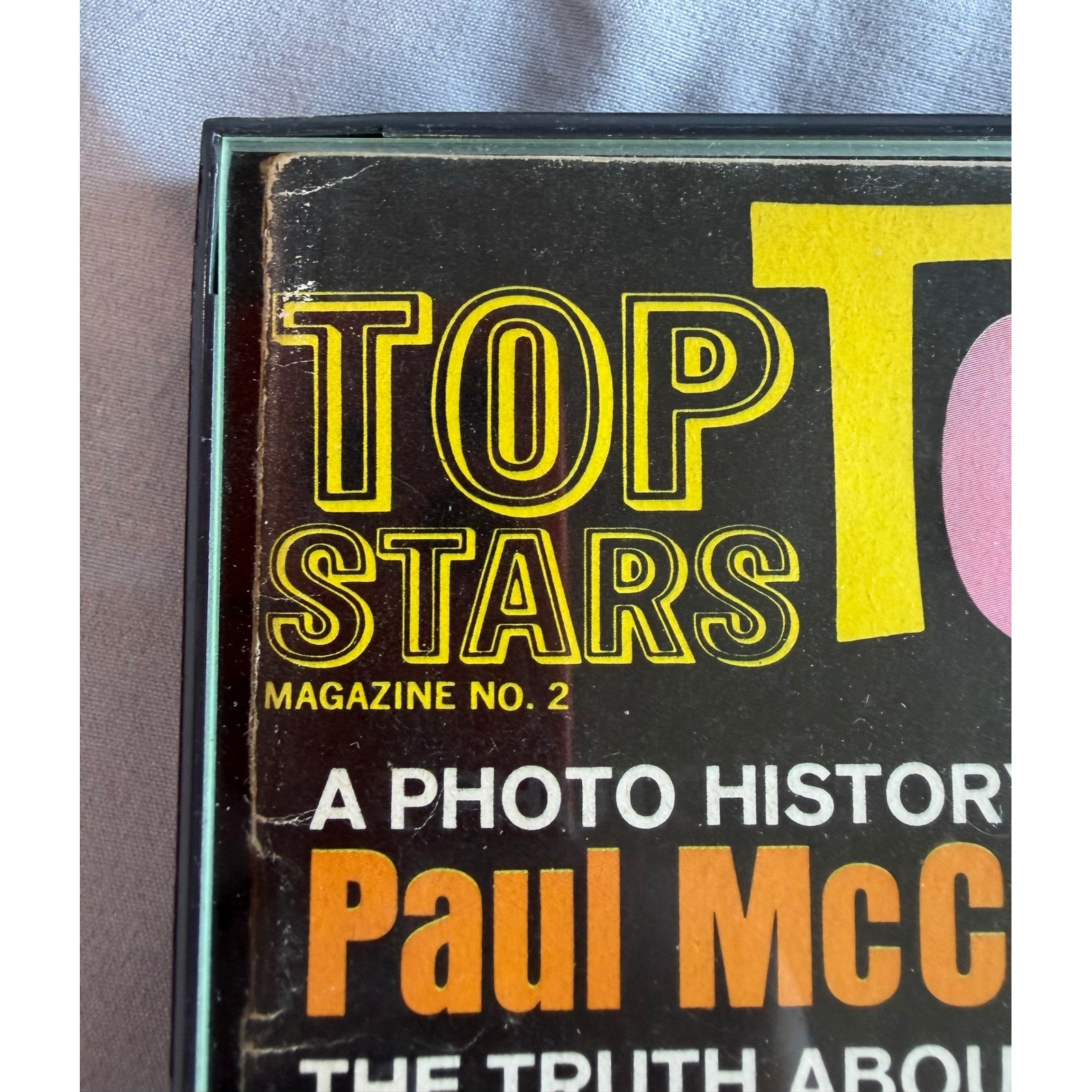 Vintage Top Stars Teen Idols Magazine No 2 Paul McCartney Johnny Cash Framed