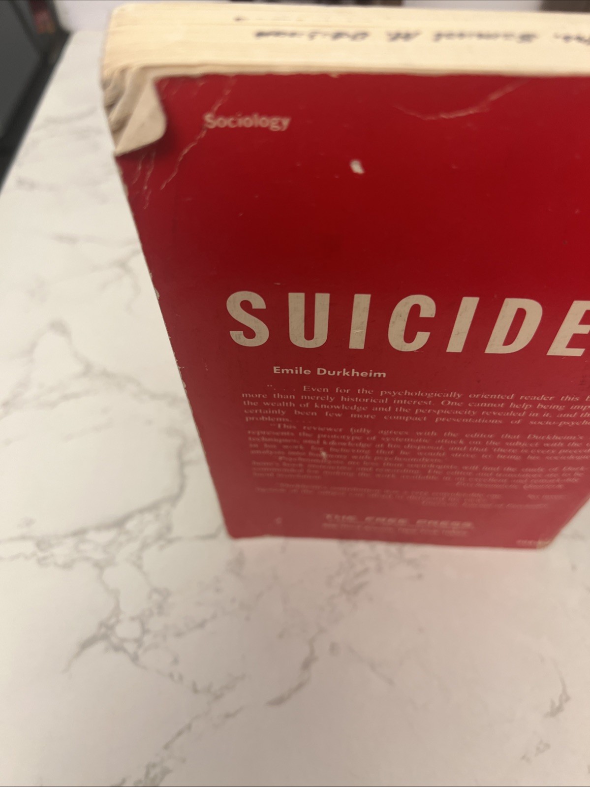 Vintage 1966 Suicide Study In Sociology Emile Durkheim Free Press Red PB USA