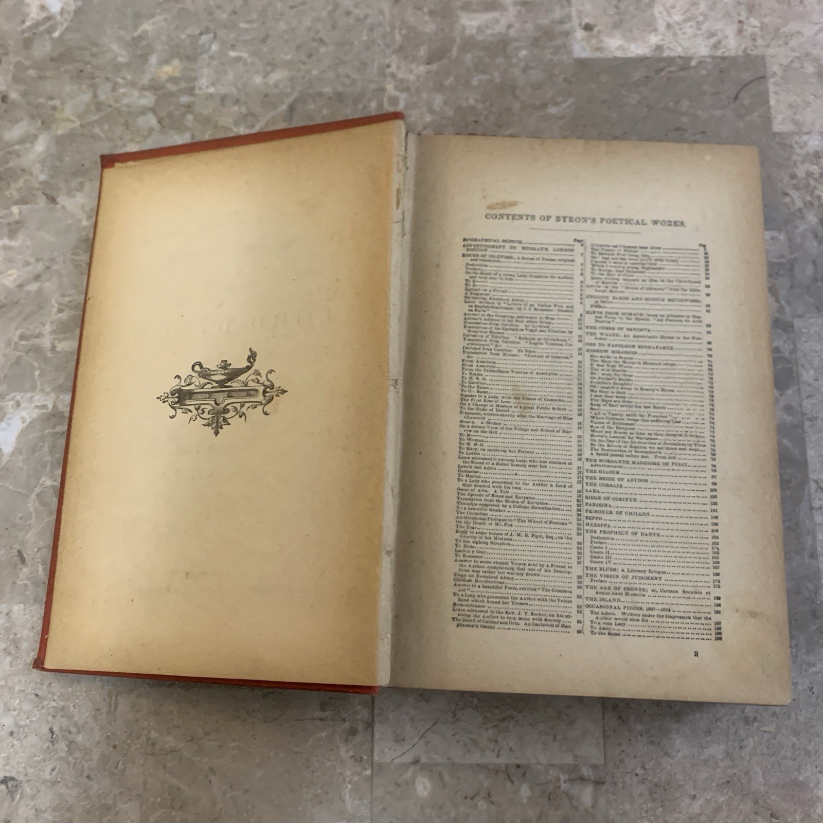 The Poetical Works Of Lord Byron Illustrated Antique Book 1881 1800s Poor Cond.