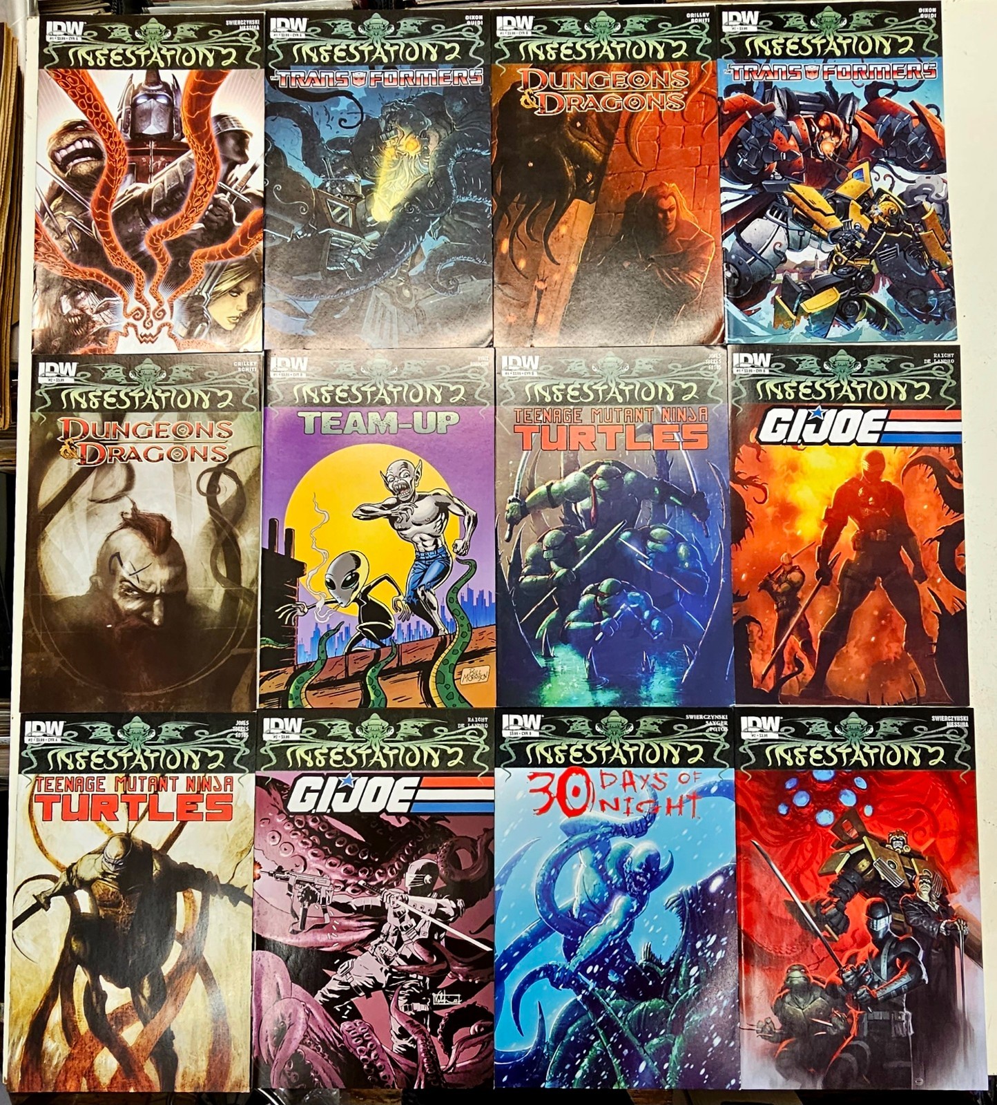 IDW Comics Infestation Full 12 Issue Set Transformers GI Joe TMNT D&D 30 Days