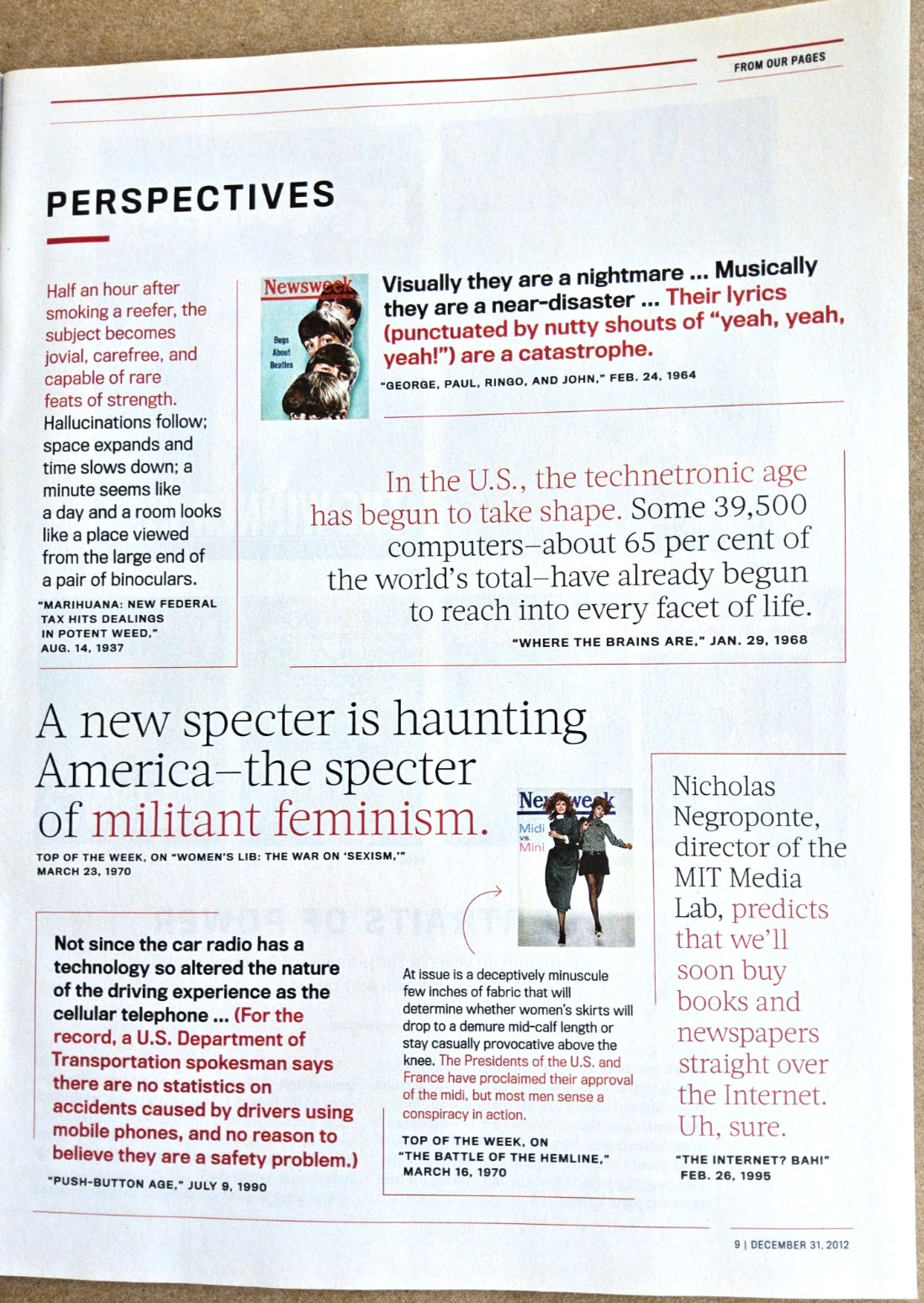 Newsweek magazine #LASTPRINTISSUE December 31, 2012 Unread