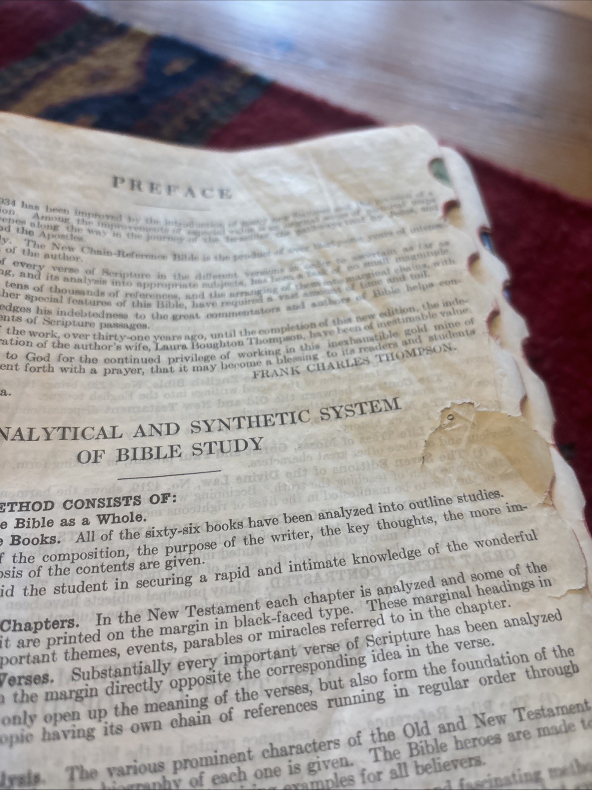 The New Chain Reference Bible THOMPSON 1934 3rd Improved Edition / 29th Reprint