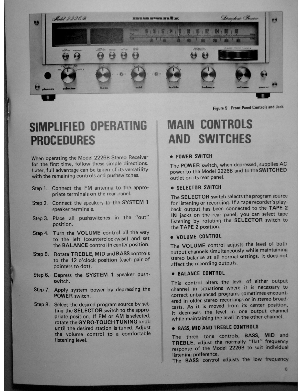 MARANTZ 2226B Stereophonic Receiver Handbook Of Instructions Manual SPIRAL CLOSU