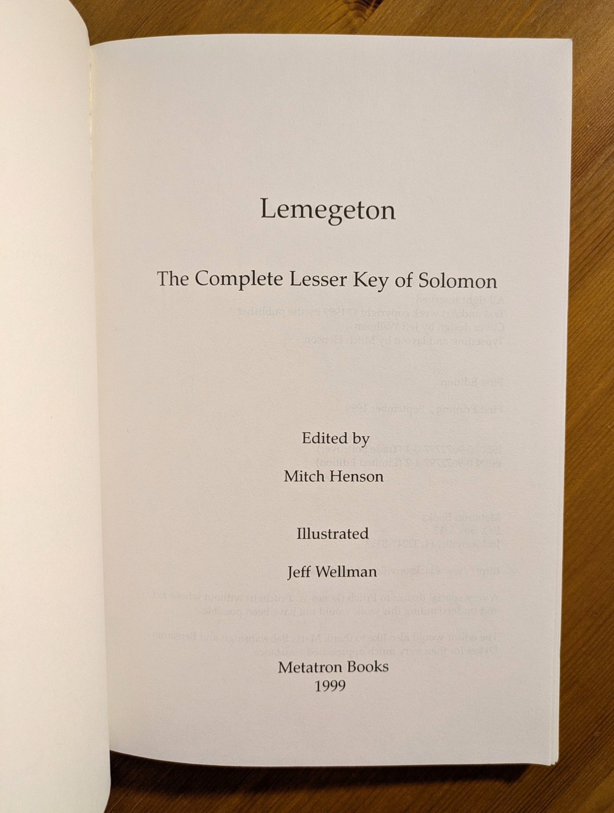 Lemegeton The Complete Lesser Key Of Solomon Mitch Henson 1999 First Edition