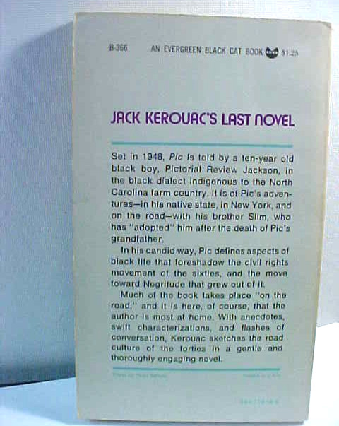 Jack Kerouac: Pic (1973) First Black Cat Edition, 2nd Printing. Grove Press