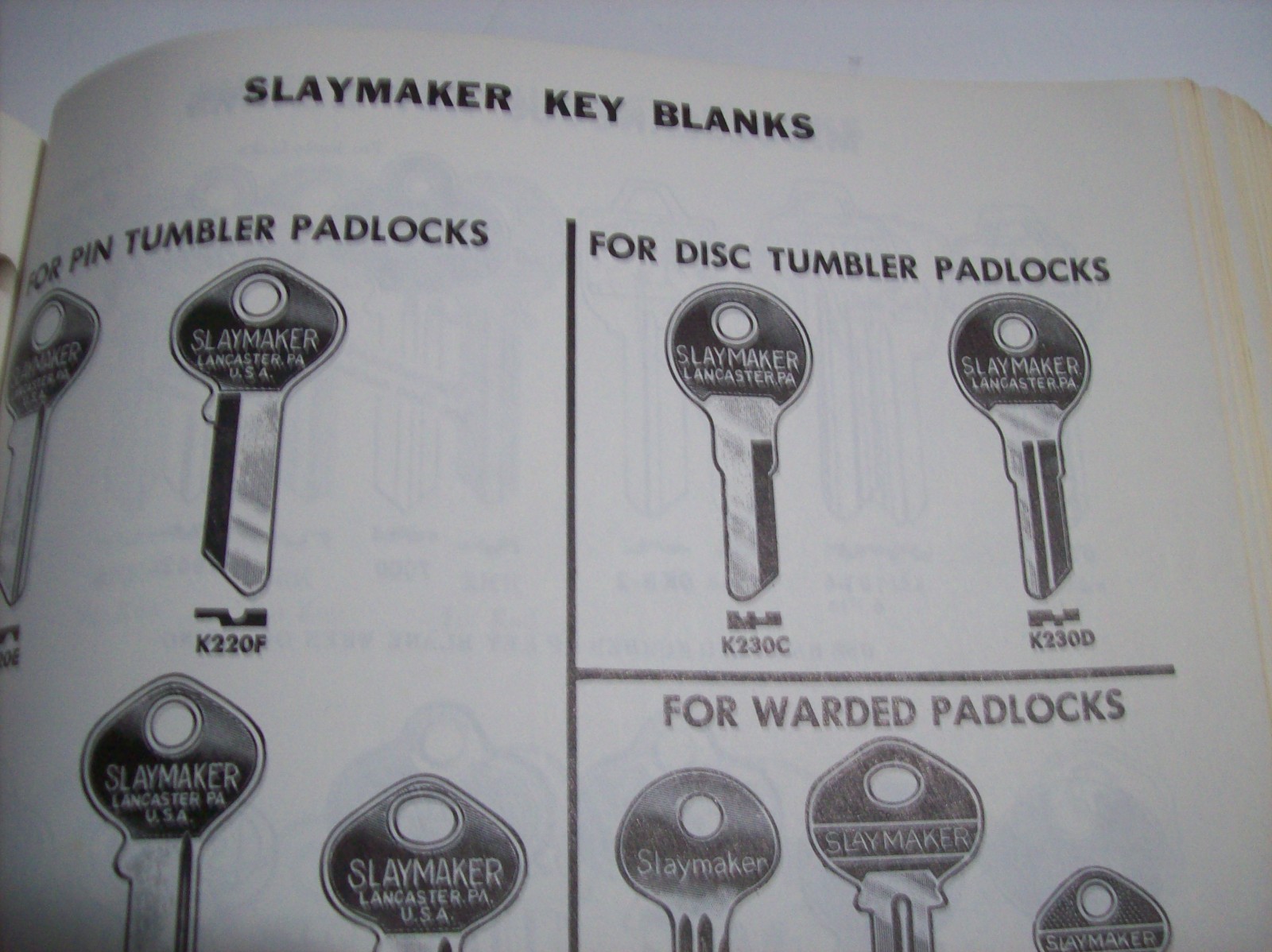 H. HOFFMAN COMPANY KEY & LOCK SUPPLIES CATALOG No. 71, 1965, 398 Pages, Complete