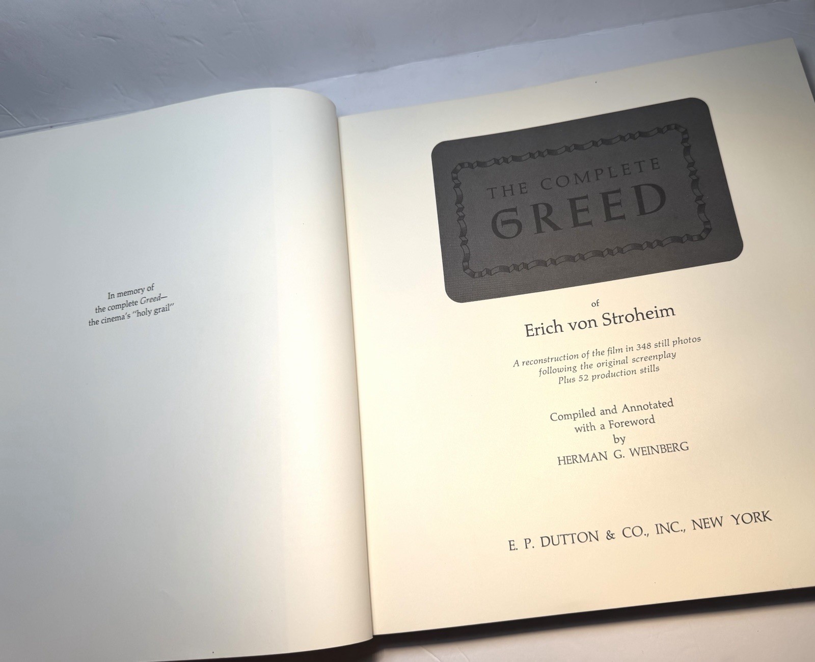 The Complete Greed 1973 First Paperback Edition Erich von Stroheim Film Book