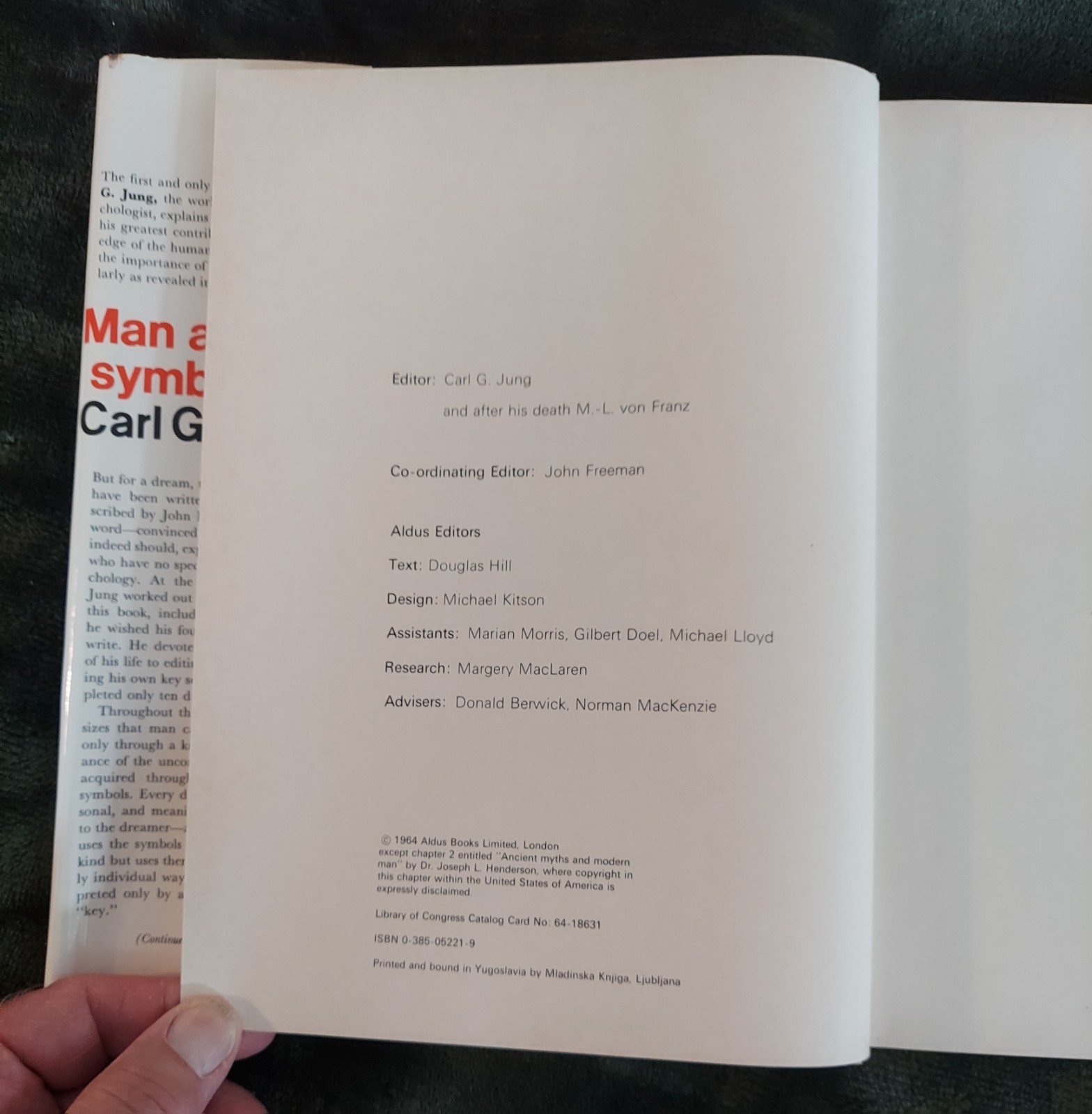 Man and His Symbols by Carl G. Jung Hardcover, Dust Jacket 1964 Classic