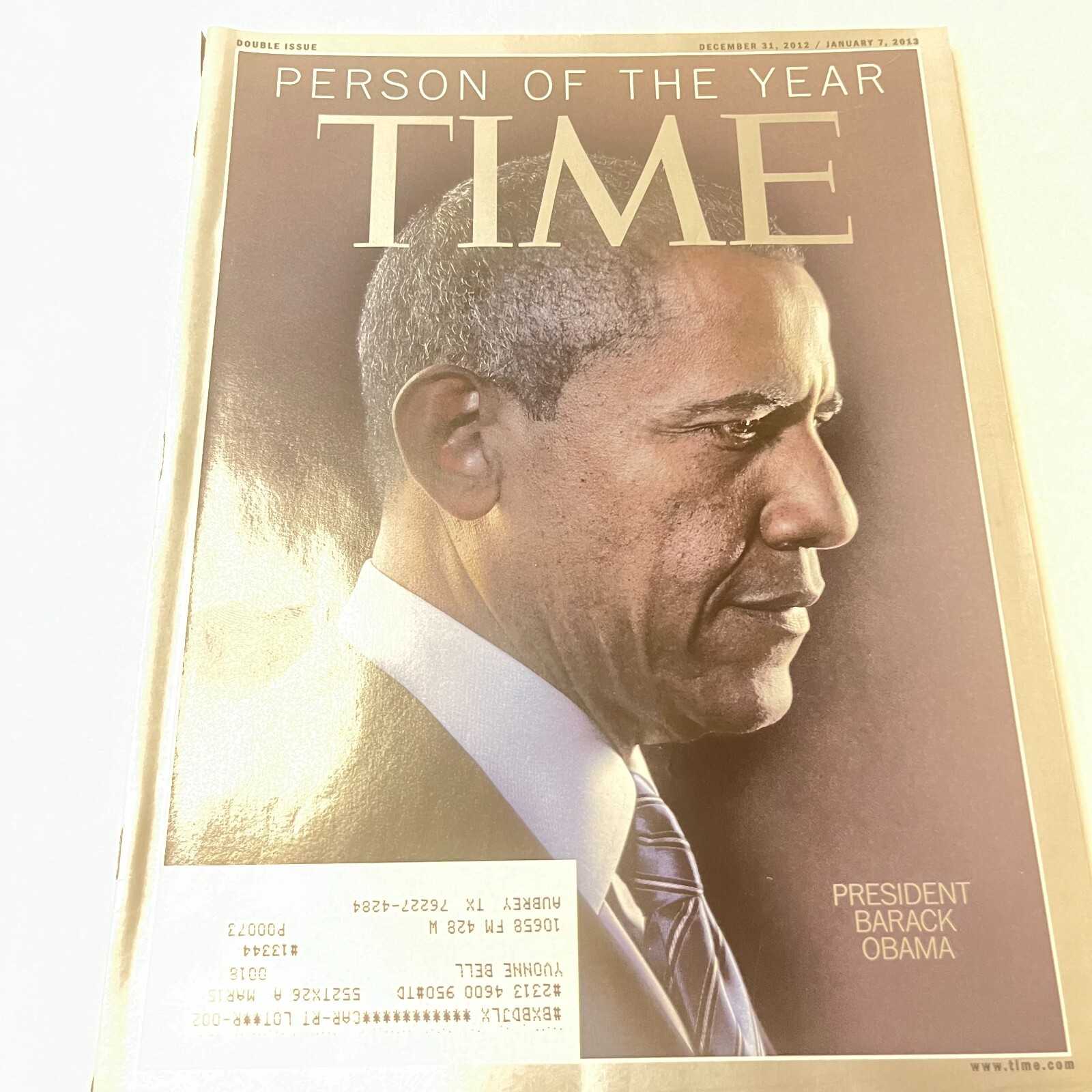Time Magazine 2012 December 31 / 2013 January 7 Person of the Year Barack Obama