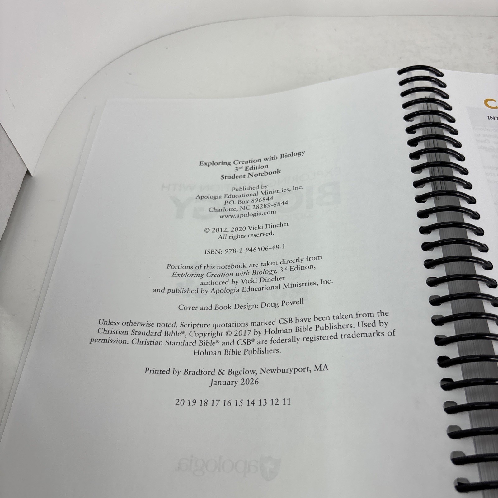 Apologia Exploring Creation with Biology 3rd Edition Student Notebook – Clean