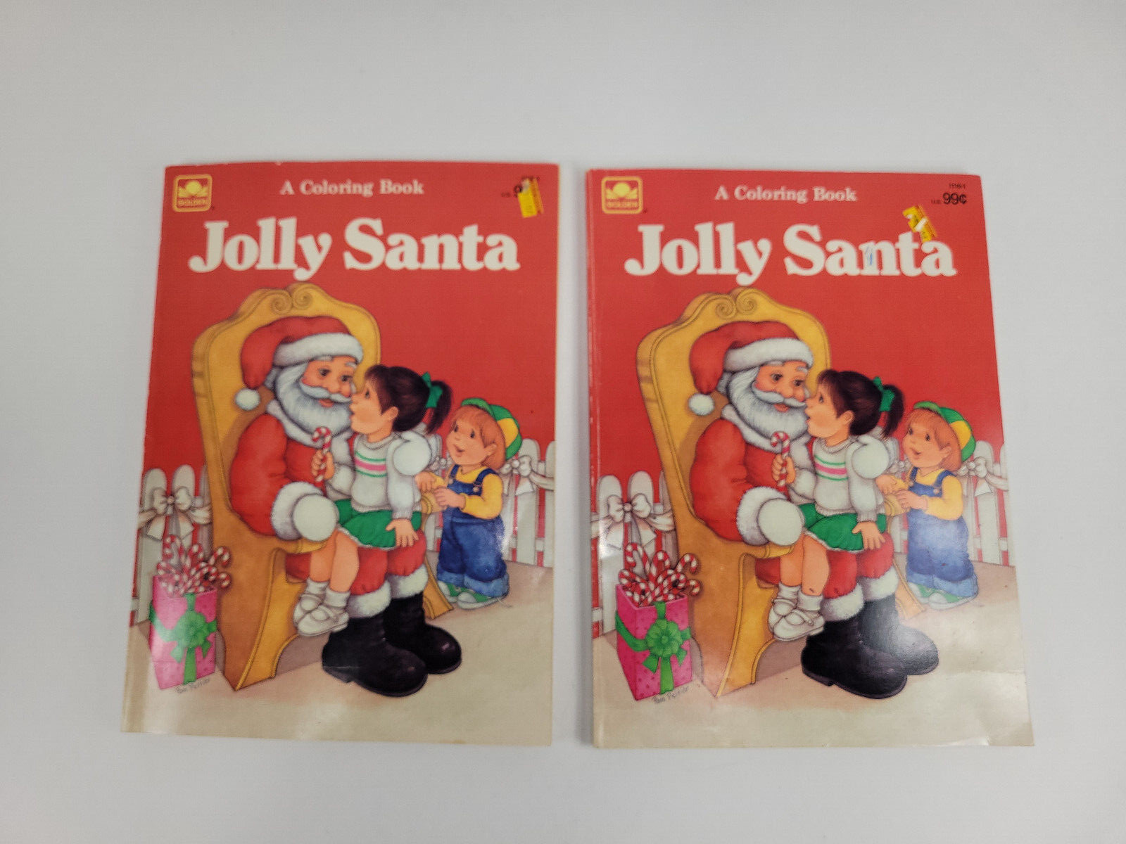 (2) 1987 Golden Jolly Santa A Coloring Books 96 Pages Unmarked