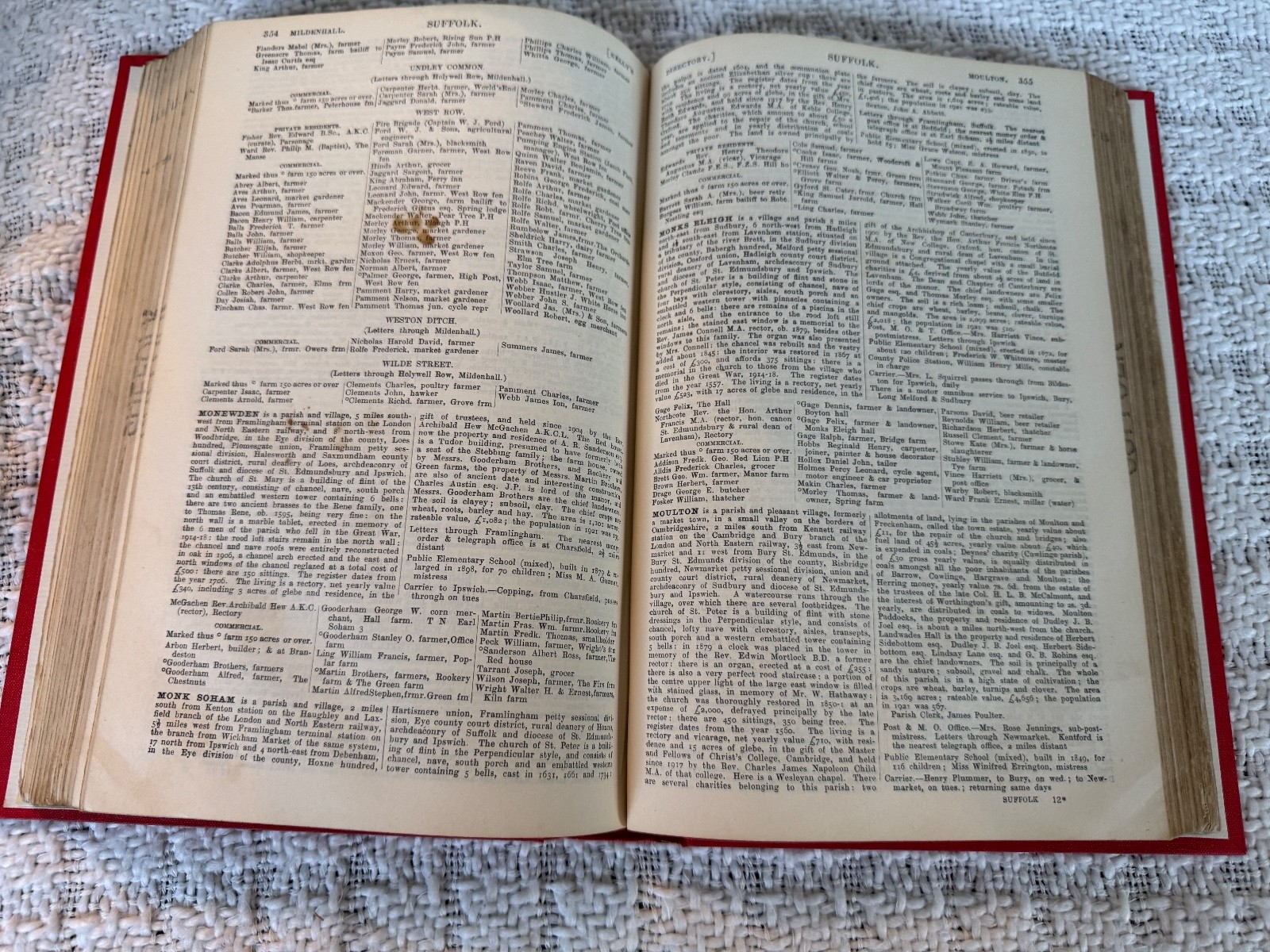 Kelly’s Directory of Suffolk 1922 – 650 pages – Original book with New Cover