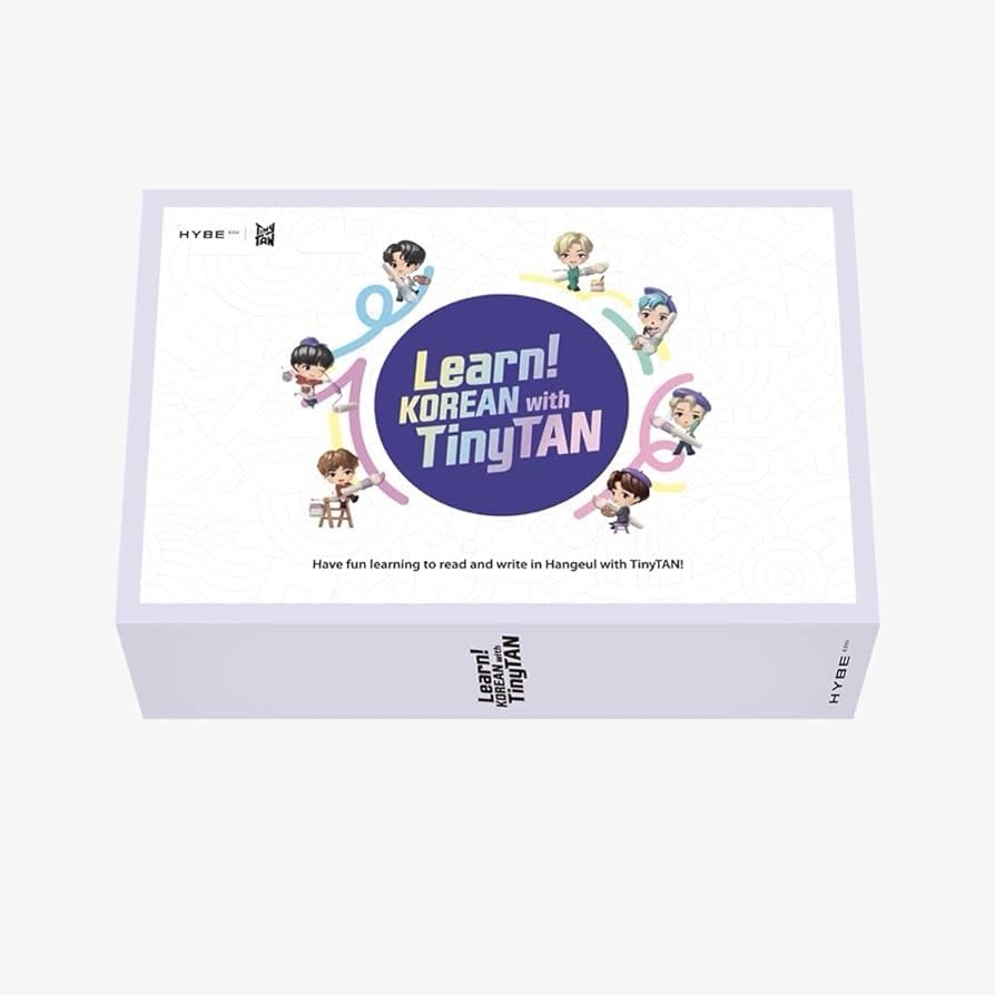 Learn Korean with TinyTan Box Set HYBE Edu 2018 Book Workbook MotiPen Posters