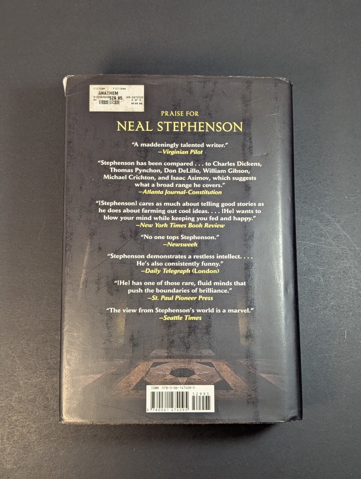 Anathem – Neal Stephenson – First (1st) Edition Harcover – With Dust Jacket VG