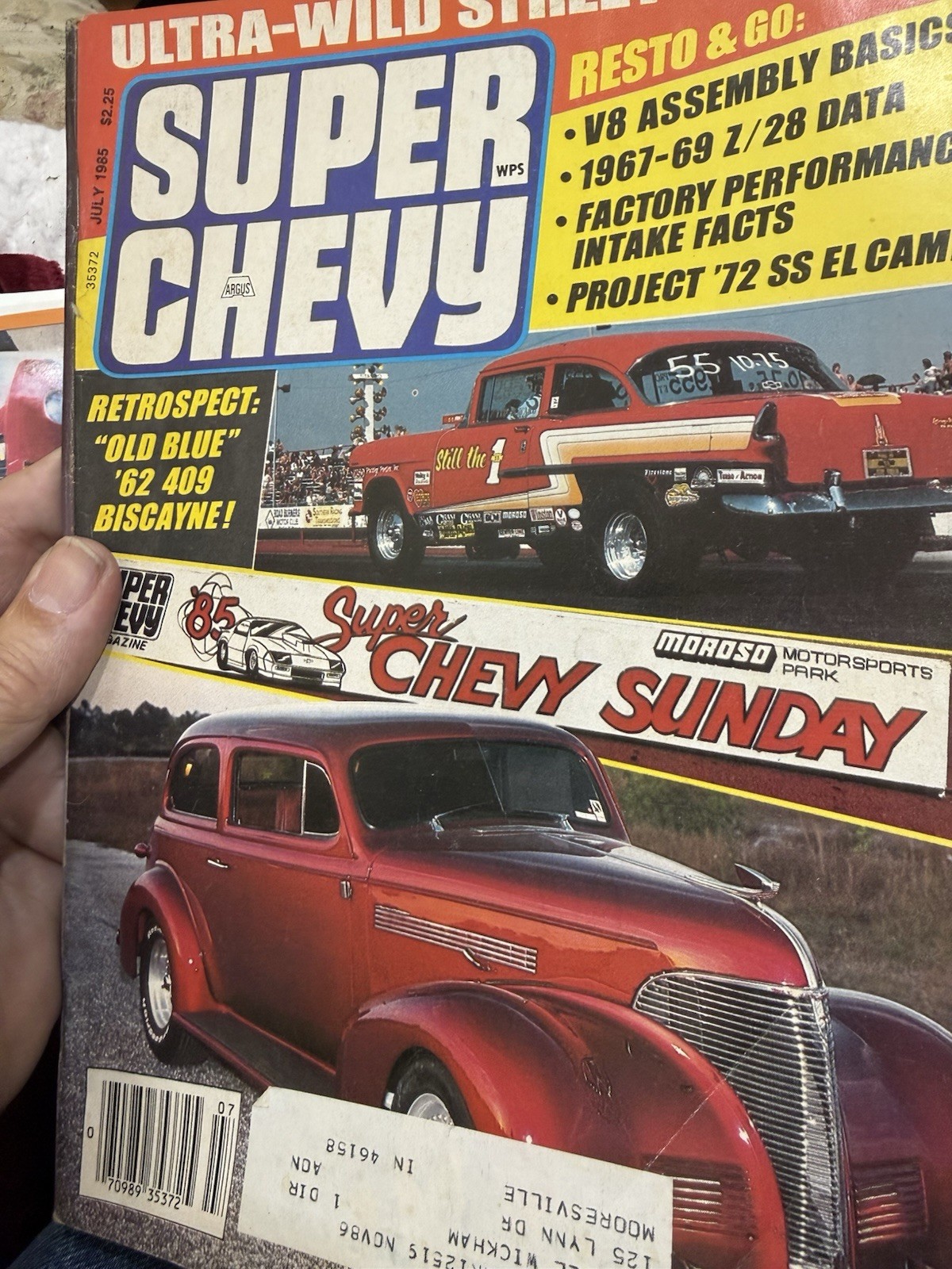 July 1985 Super Chevy magazine custom cars race etc. Bagged