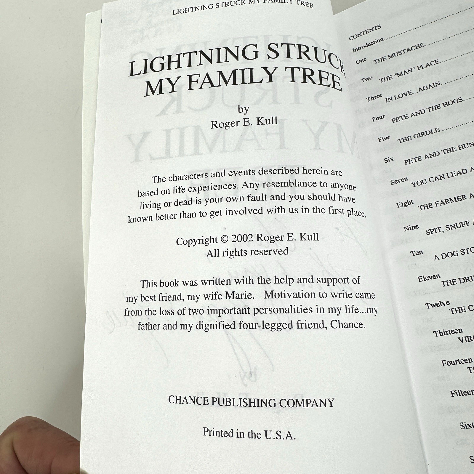 Lightning Struck My Family Tree by Roger Kull Signed 1st Edition 2002