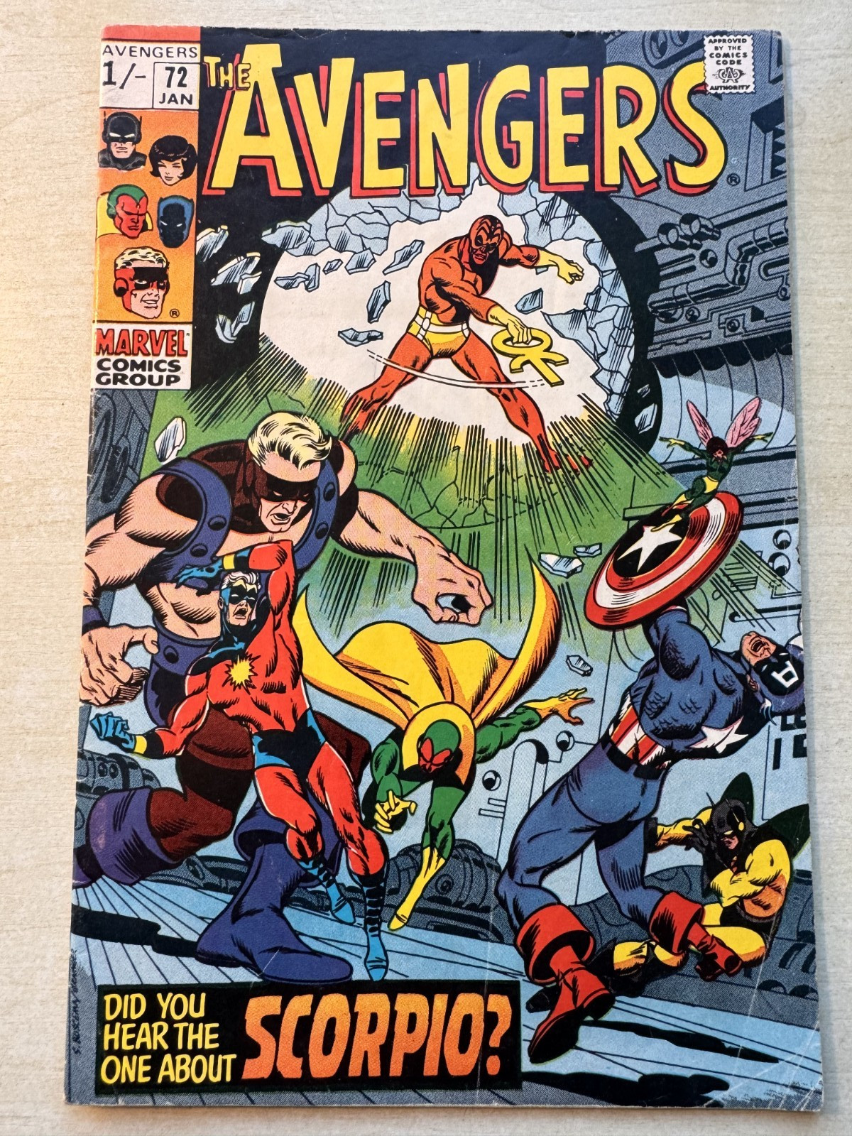 Avengers #72 VG+ (4.5) 1st app Zodiac Marvel Comics 1970
