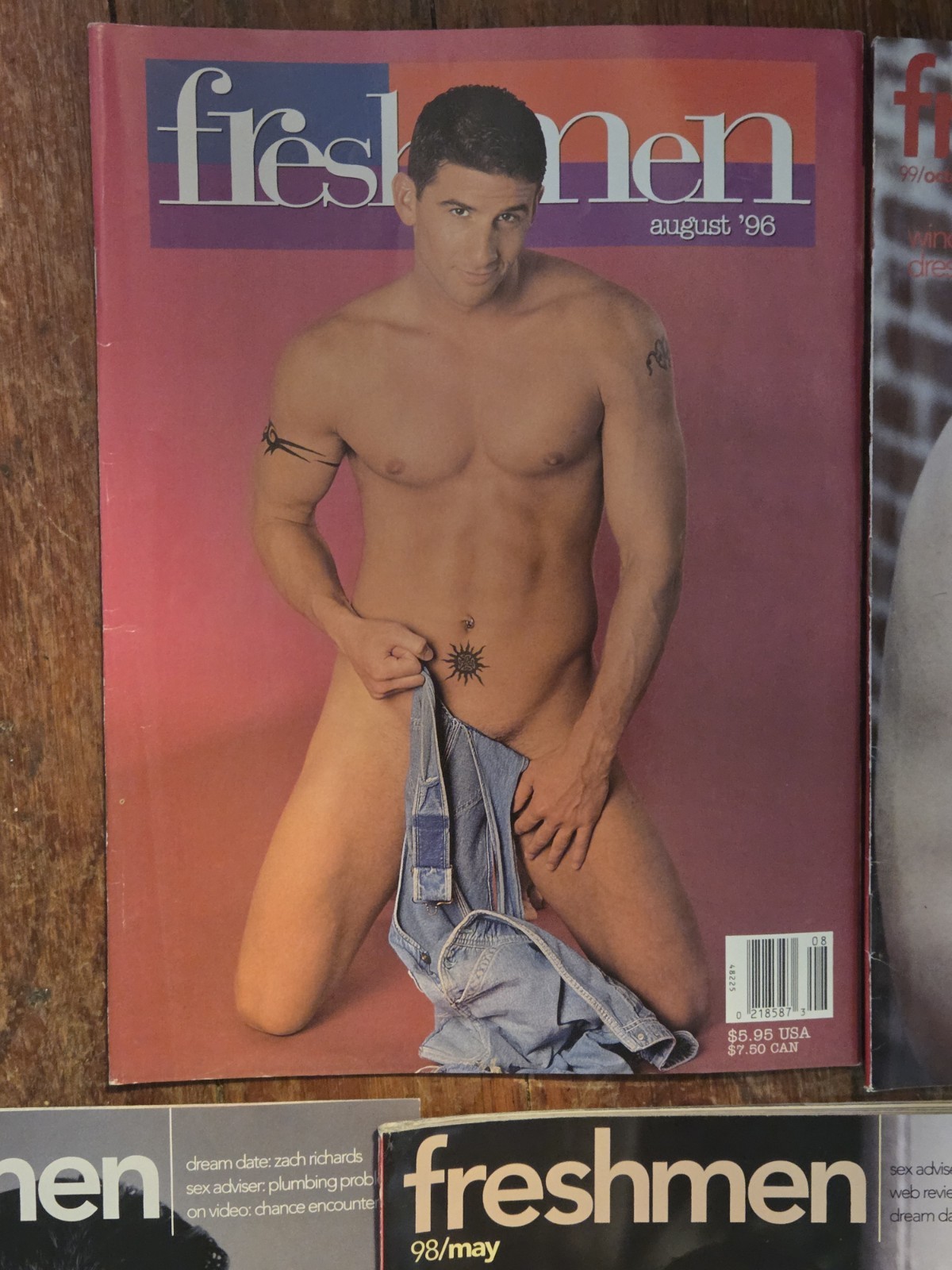 Rare Lot of 5 vintage Freshman Magazines from Late 1990s Nude Male Model RARE