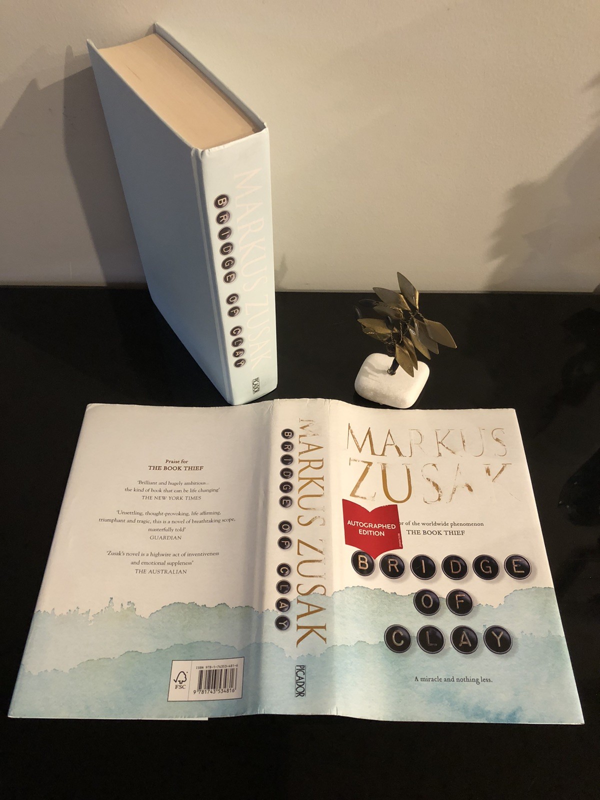 Signed Copy Markus Zusak Bridge Of Clay Picador First Edition 2018 H/C D/J V/G