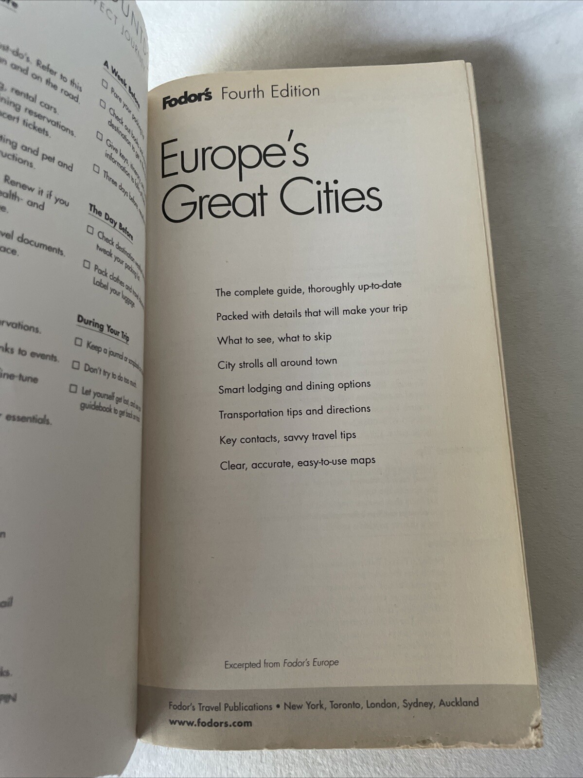 Europe’s Great Cities Paperback / softback Book The Fast Free Shipping
