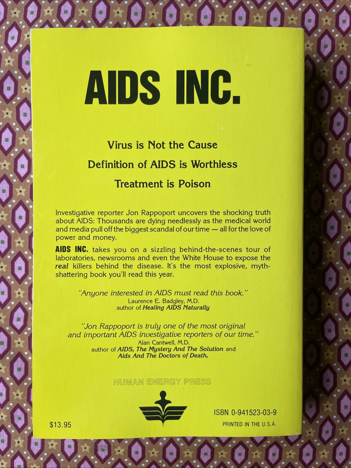 AIDS Inc. : Scandal of the Century by Jon Rappoport (1988 1st Edition PB 343 pp)