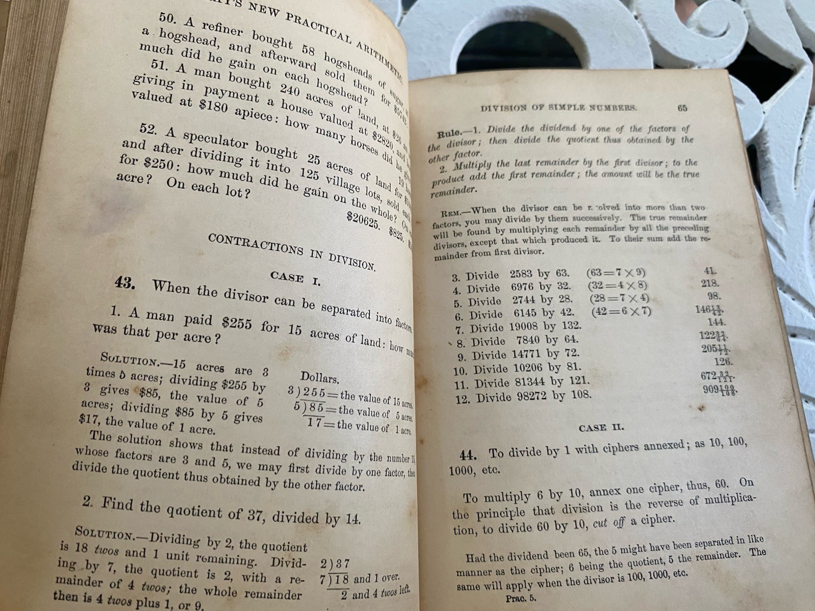 2 Antique Books School Readers 1877 Ray’s New Practical Arithmetic Math Book