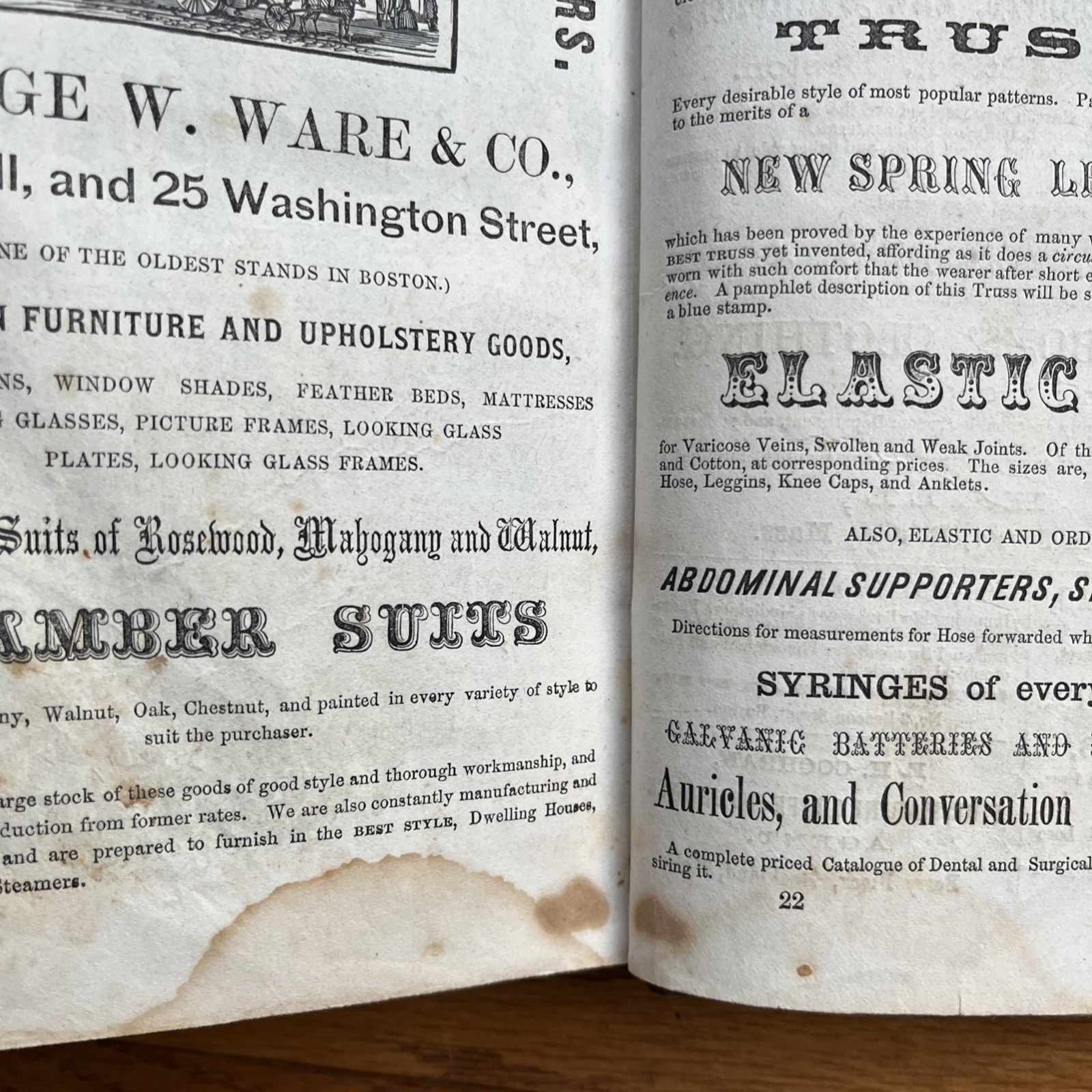 1861 Maine Directory 80+ Pages of Ads, Druggist, Wagons, Clothier – Genealogy!