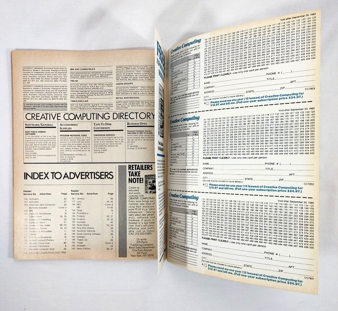 Creative Computing Magazine Computers & Electronics Vol 11 No 7 July 1985