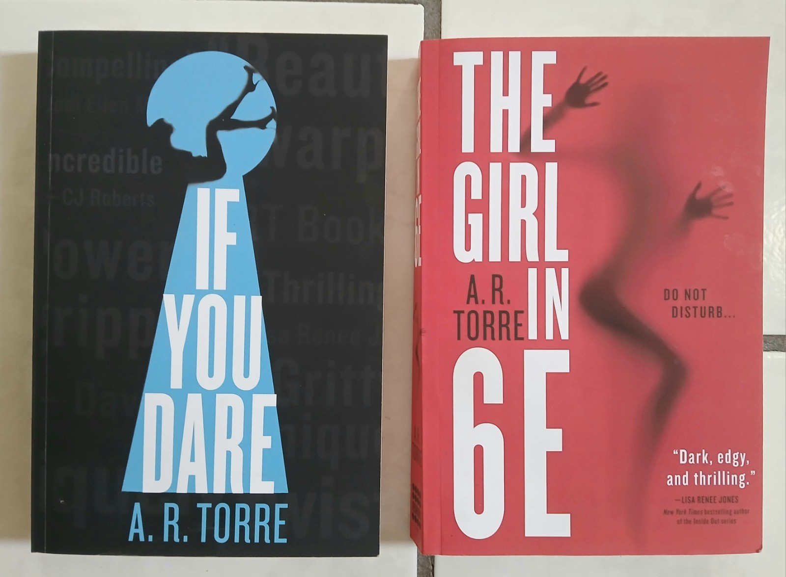 GIRL in 6E & IF YOU DARE~A R Torre Dark Thriller 2 Softcover Book Lot First Ed