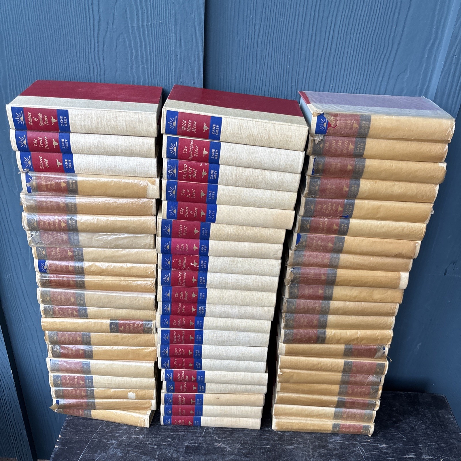 Zane Grey Lot Of 60 Walter Black Vintage HC Books Western Novel Collector Set